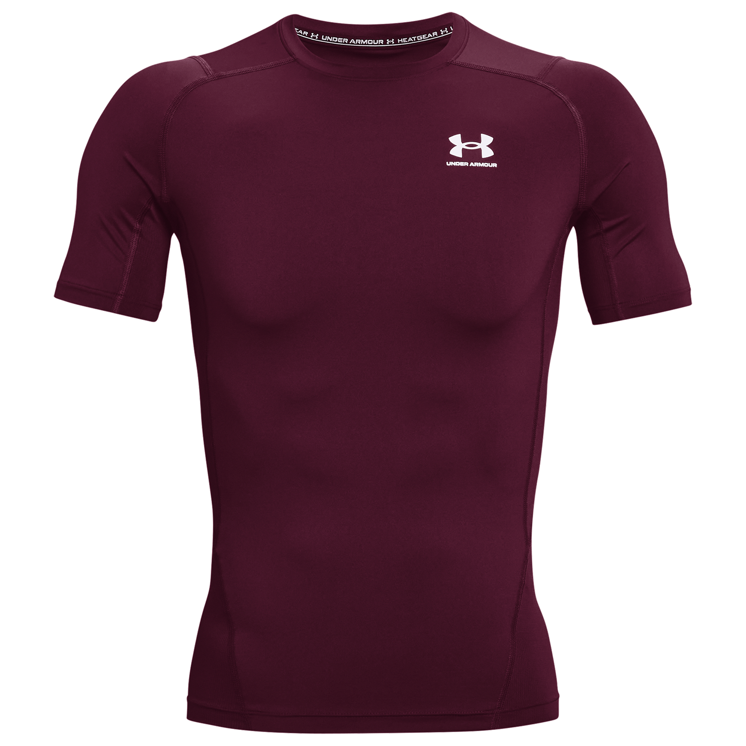 Under Armour HeatGear Compression S/S T-Shirt - Men's - Maroon/White