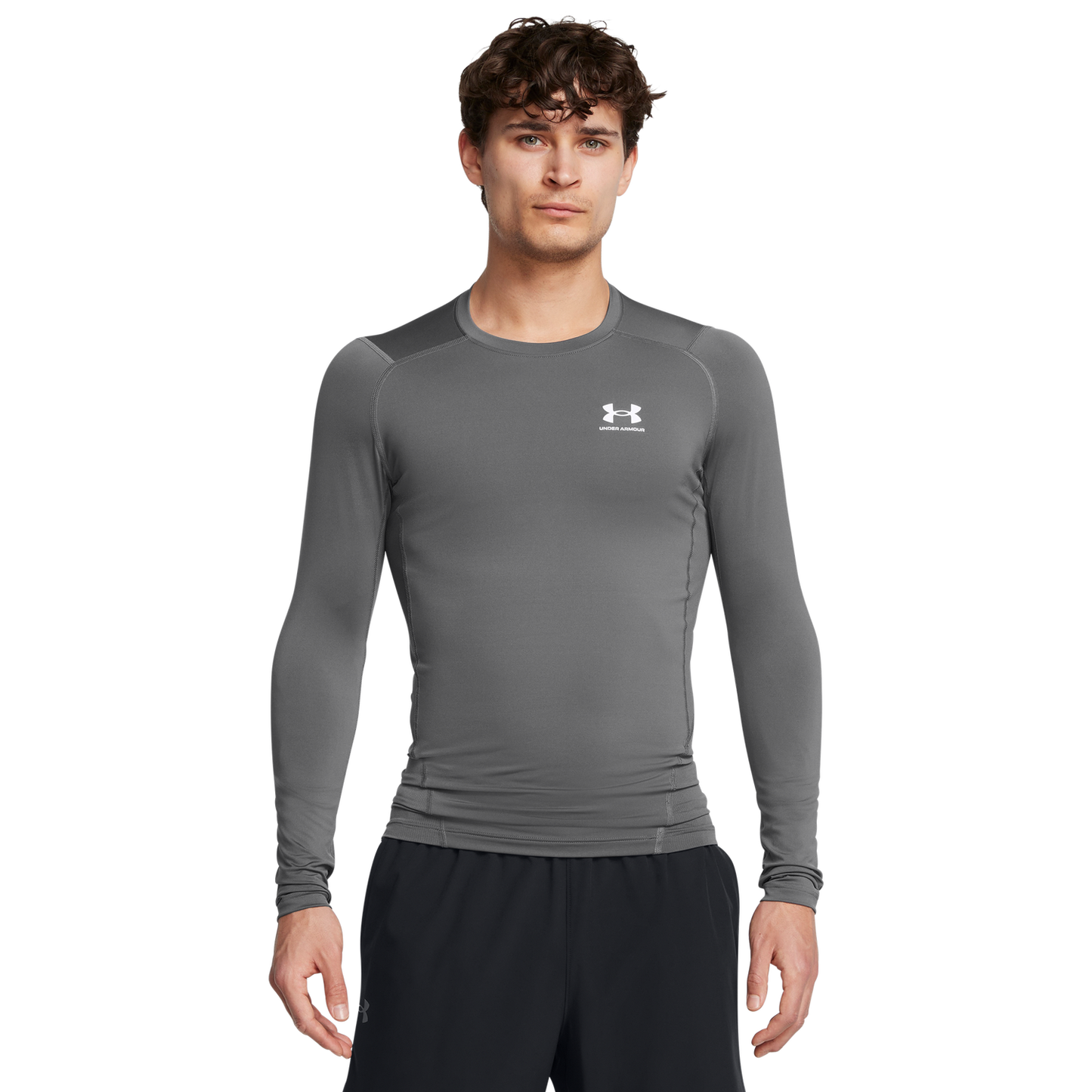 Under Armour HeatGear Armour Comp L/S T-Shirt - Men's - White/Castlerock