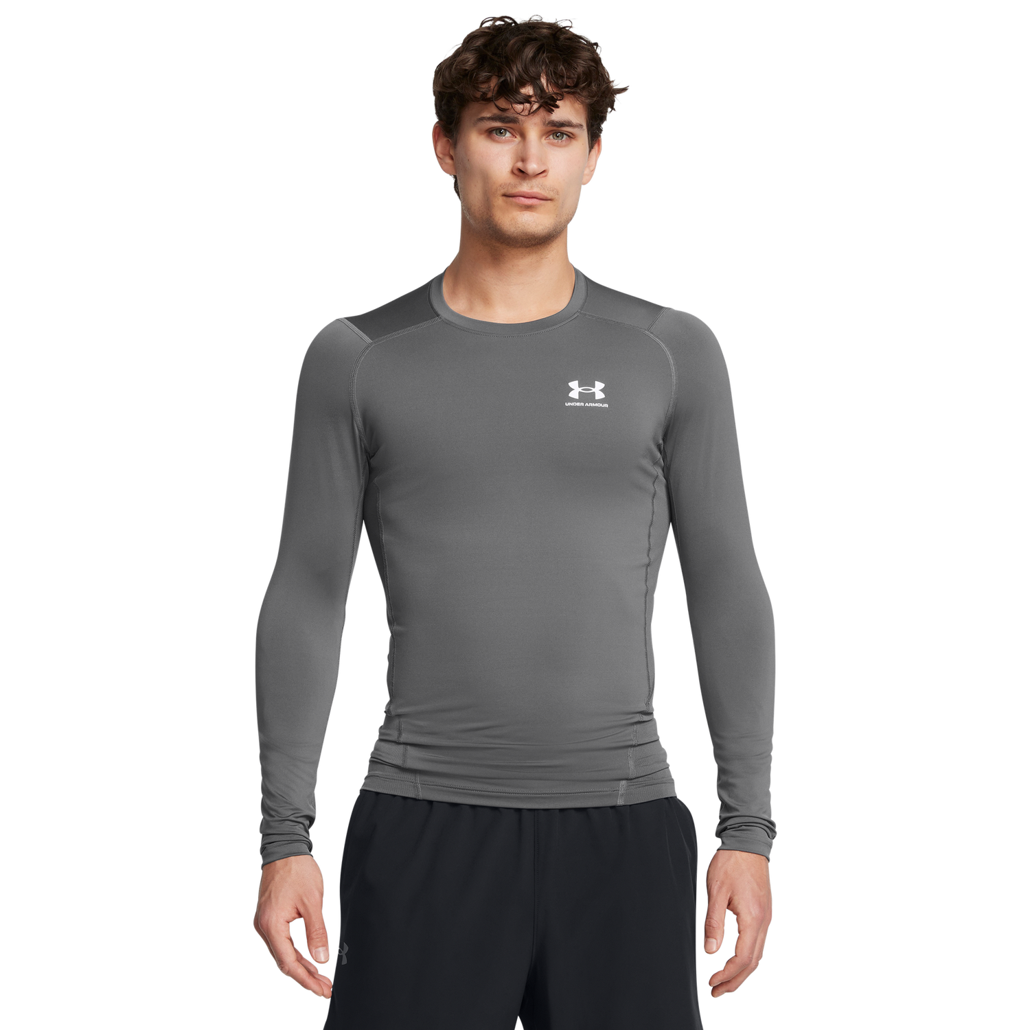Under Armour HeatGear Armour Comp L/S T-Shirt - Men's - White/Castlerock
