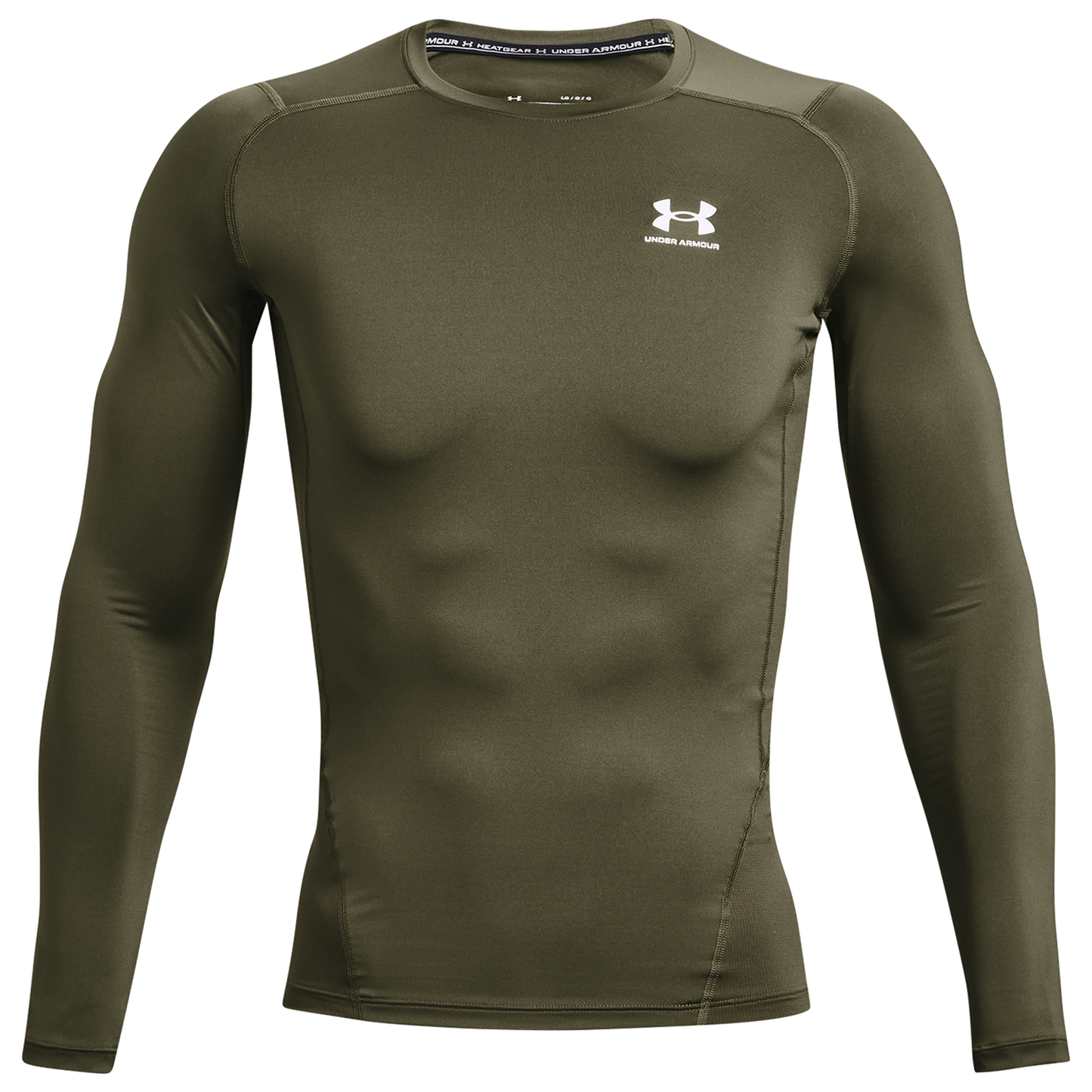 Under Armour HeatGear Armour Comp L/S T-Shirt - Men's - Marine Od Green/White