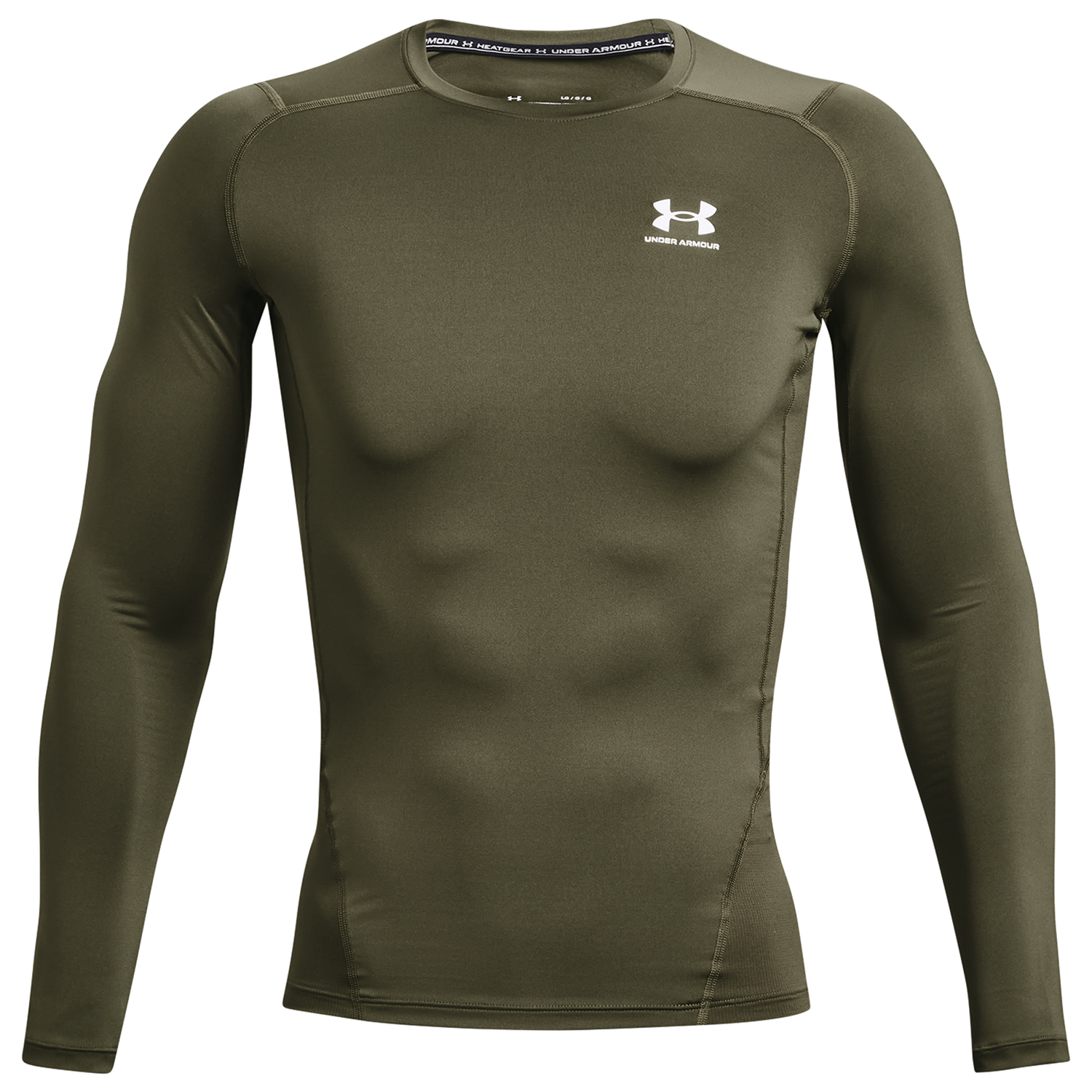 Under Armour HeatGear Armour Comp L/S T-Shirt - Men's - Marine Od Green/White