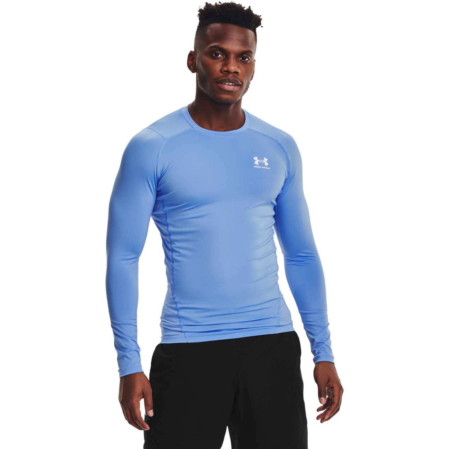 Under Armour HeatGear Armour Comp L/S T-Shirt - Men's - Carolina Blue/White