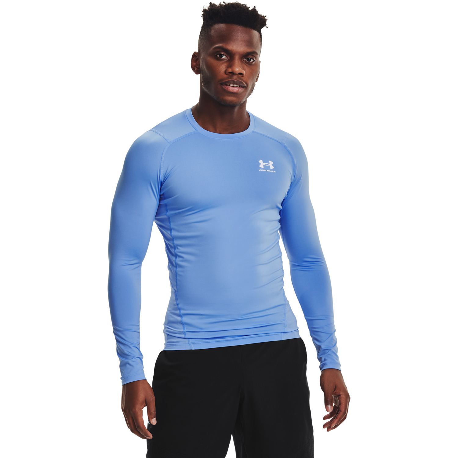 Under Armour HeatGear Armour Comp L/S T-Shirt - Men's - Carolina Blue/White