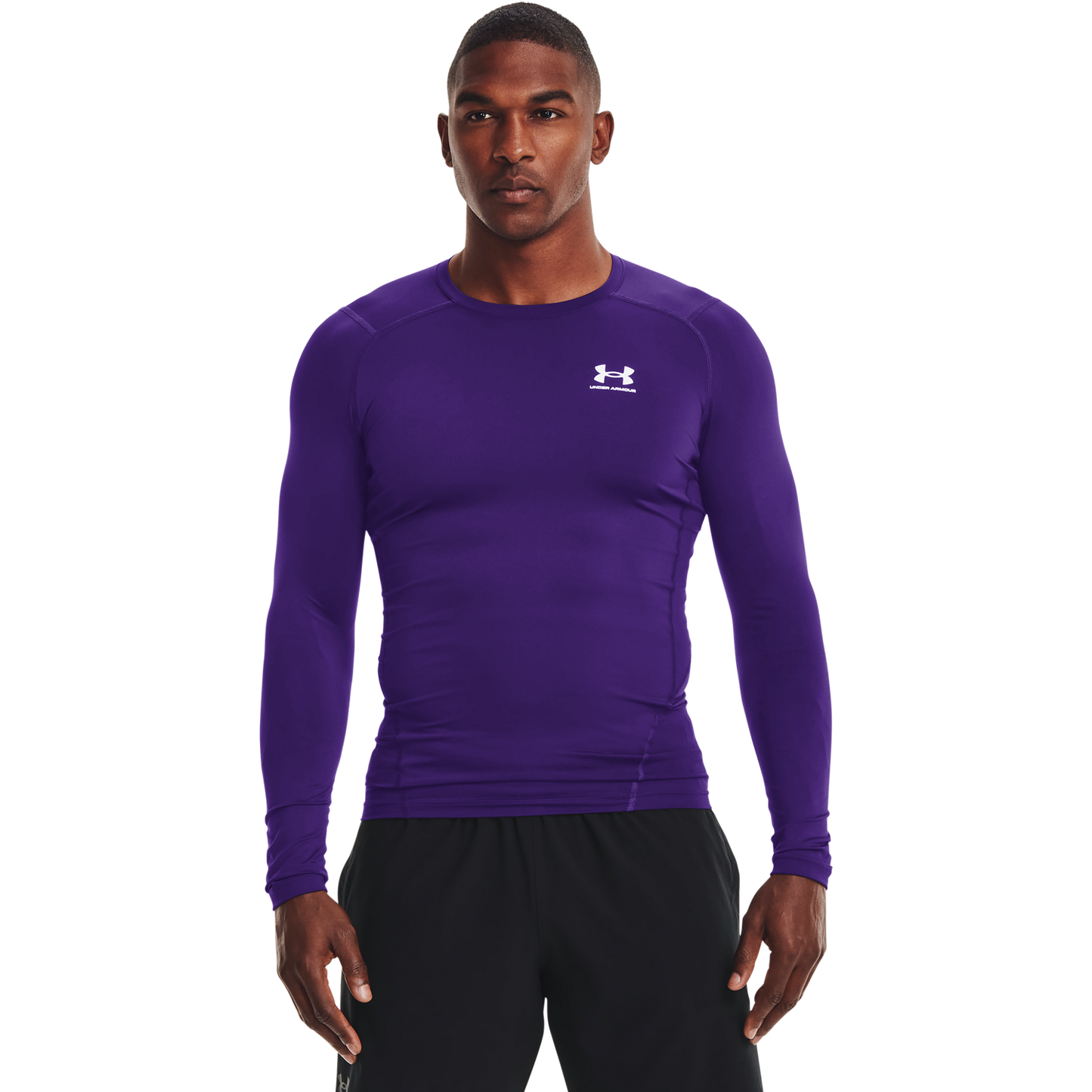 Under Armour HeatGear Armour Comp L/S T-Shirt - Men's - Purple/White