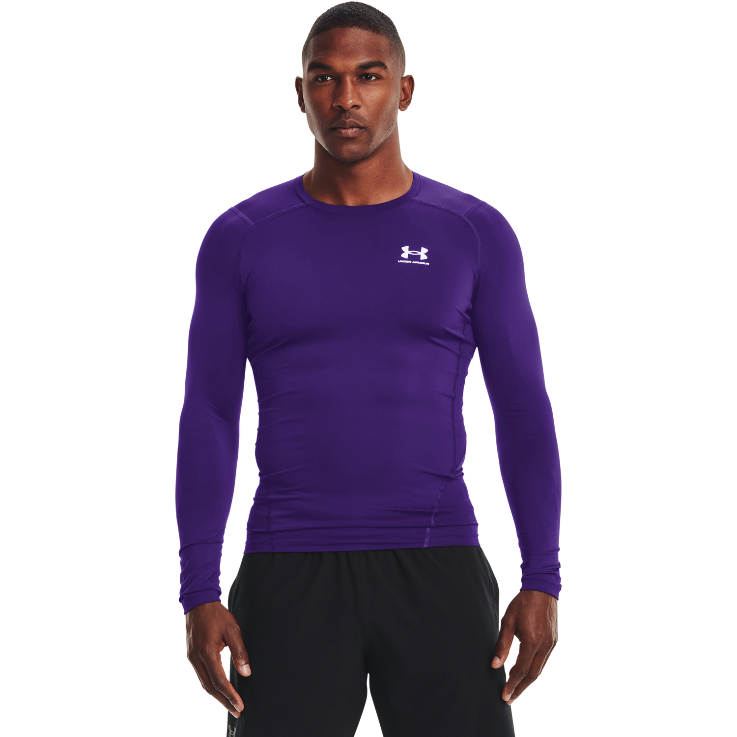 Under Armour HeatGear Armour Comp L/S T-Shirt - Men's - Purple/White