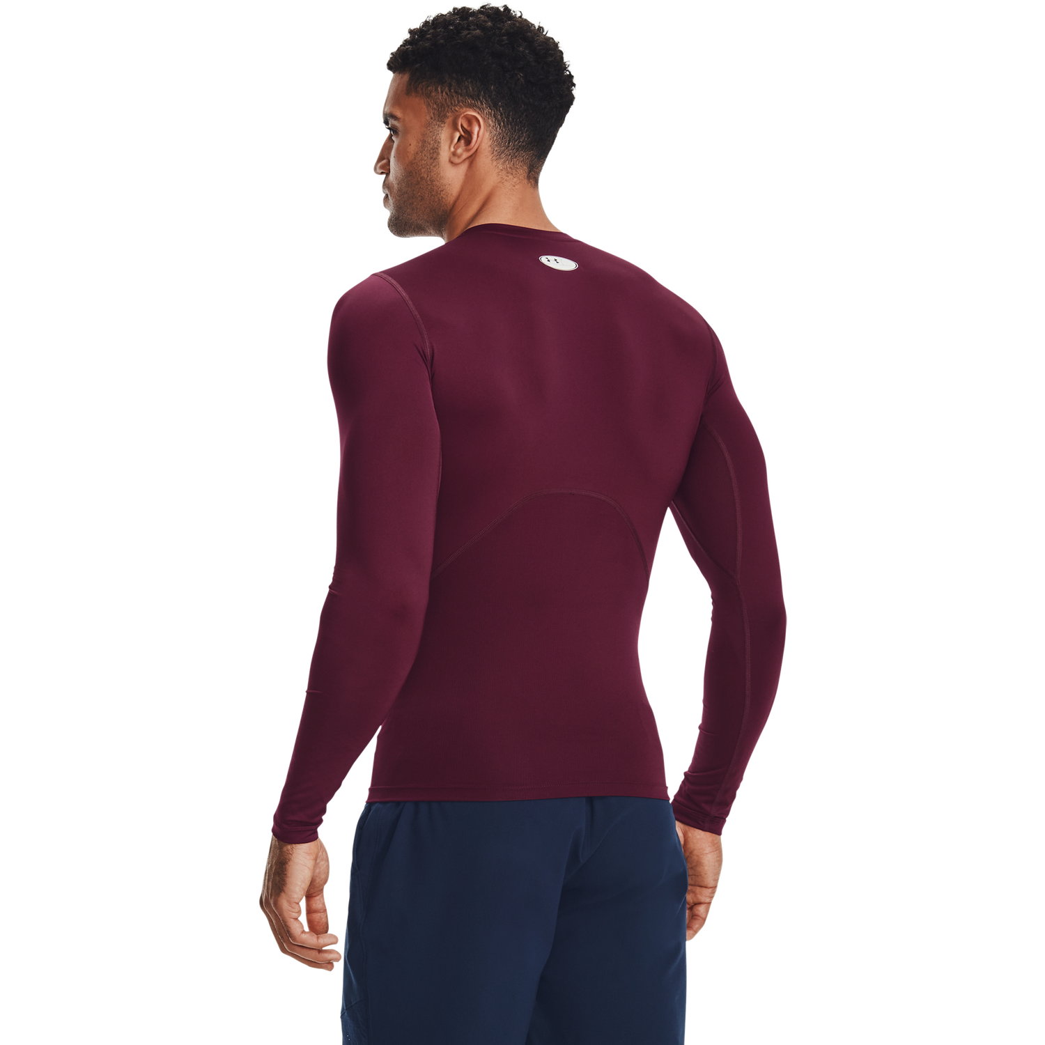 Under Armour HeatGear Armour Comp L/S T-Shirt - Men's - Maroon/White