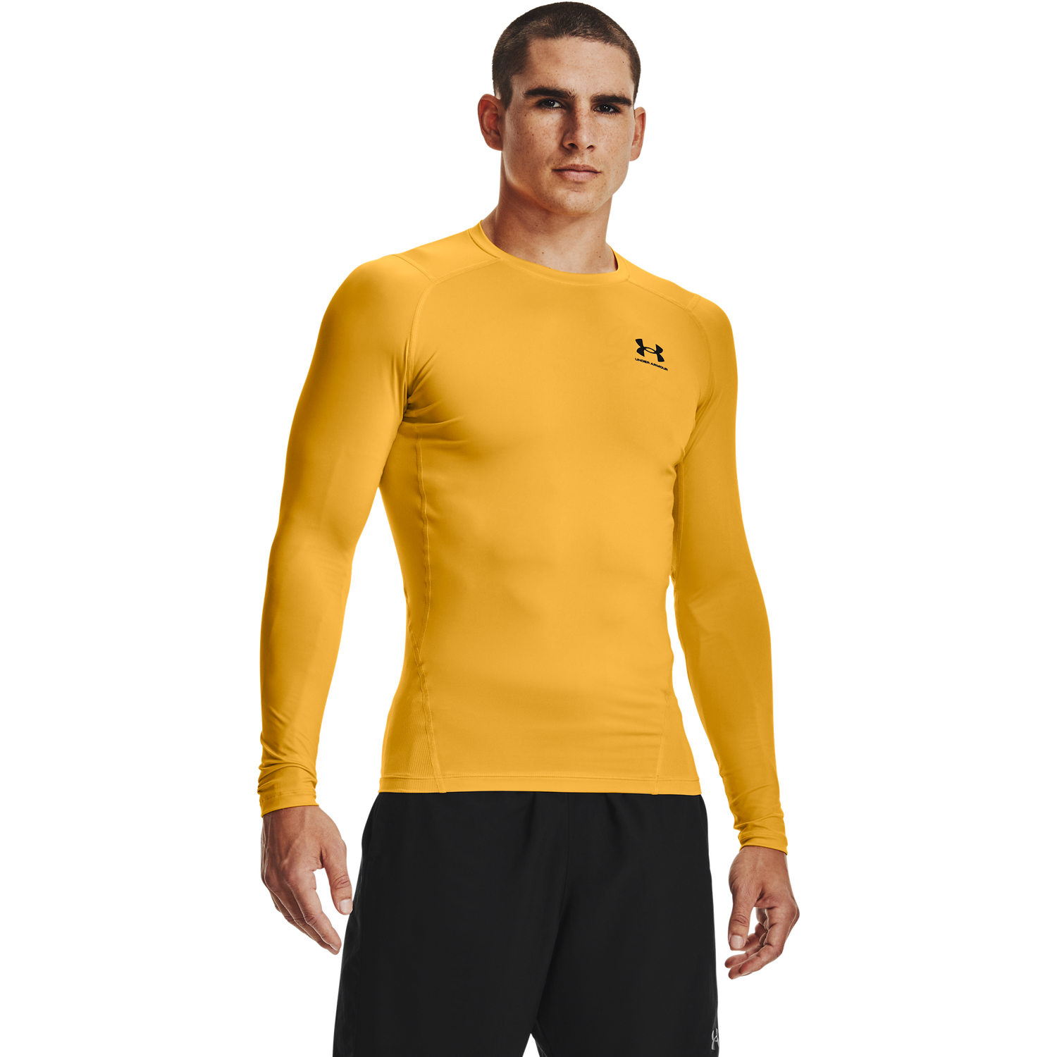 Under Armour HeatGear Armour Comp L/S T-Shirt - Men's - Steeltown Gold/Black