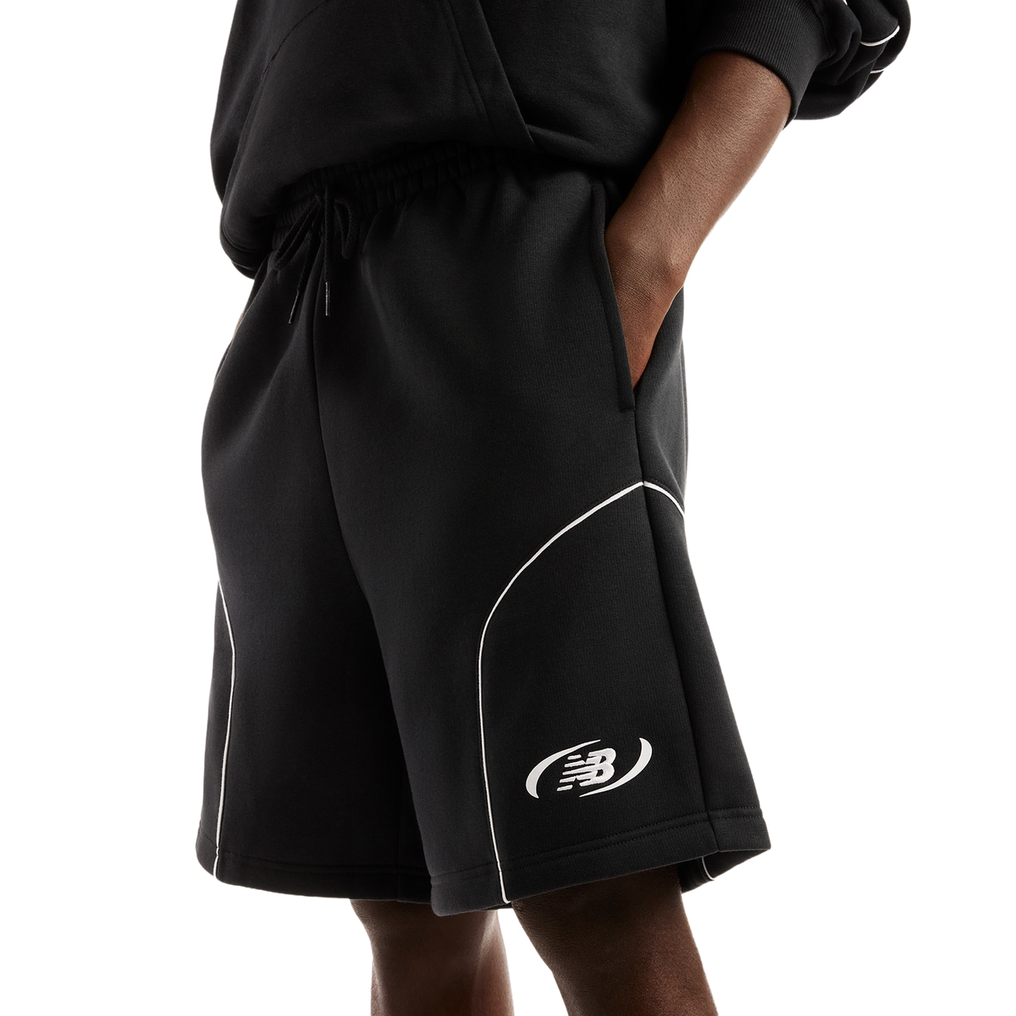 New Balance NB TRACKSIDE FLEECE SHORT - Men's - White/Black