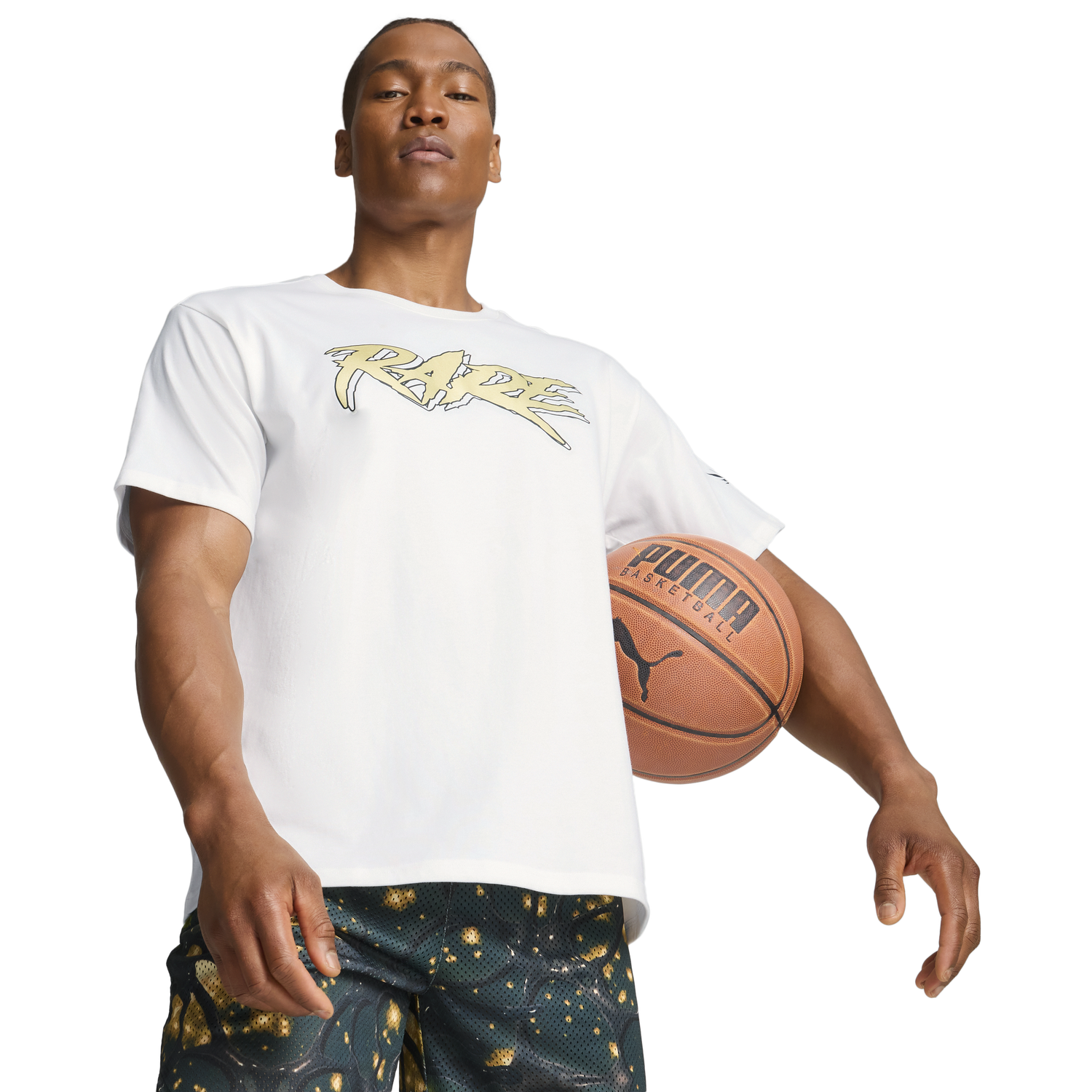 PUMA Footlocker 50th Anniversary Melo Logo T-Shirt - Men's - White/Gold/Black