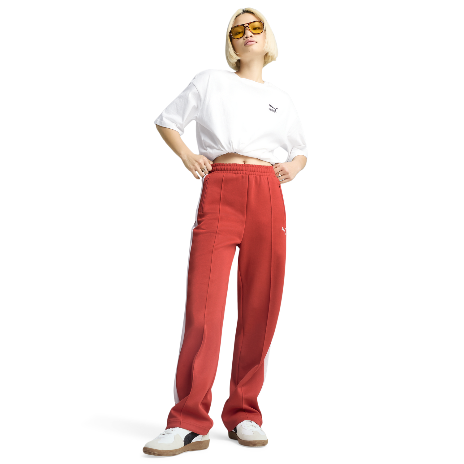PUMA T7 ALWAYS ON STRAIGHT TRACK PANTS - Women's - Red Fire