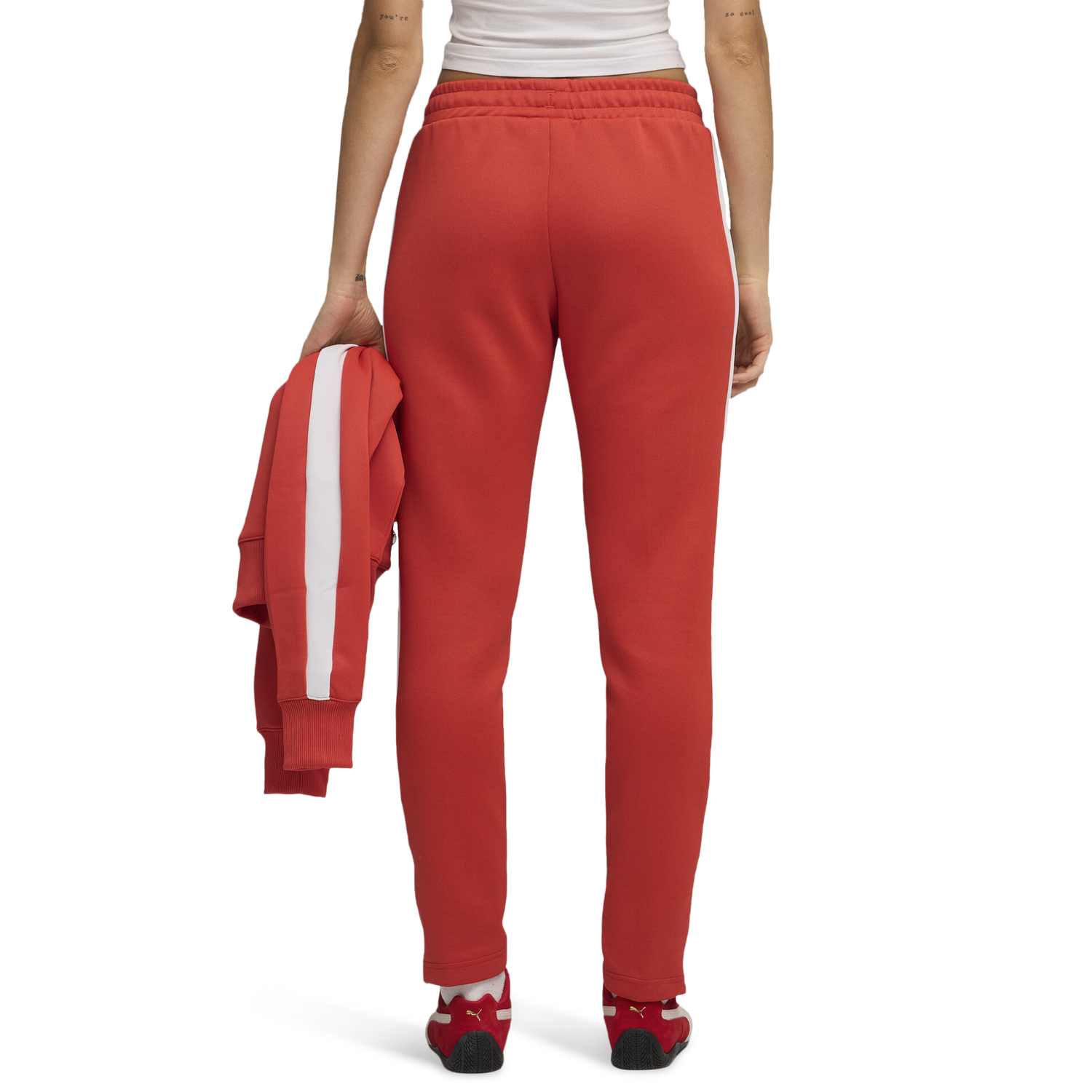 PUMA T7 ALWAYS ON SLIM TRACK PANTS - Women's - Red Fire