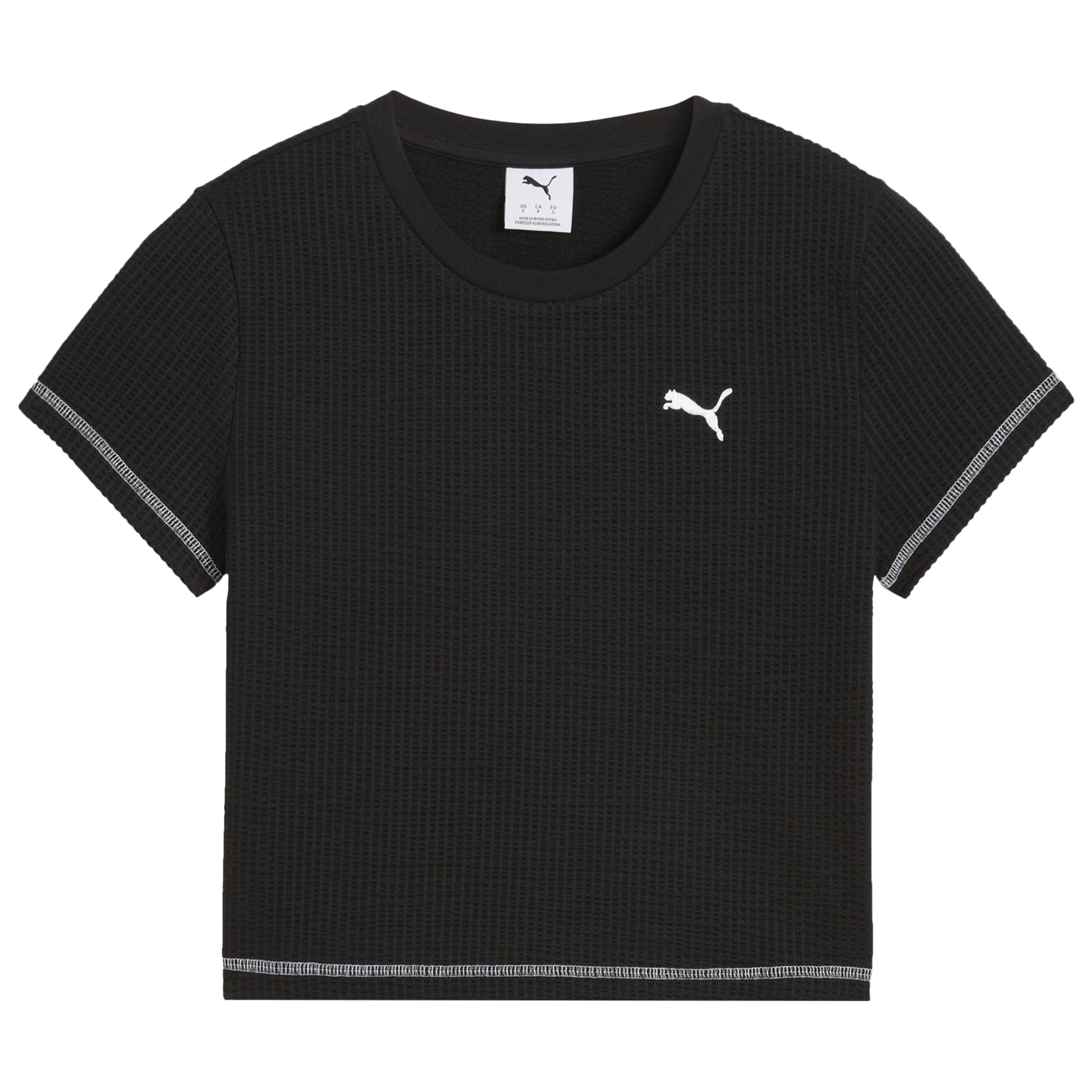 PUMA DARE TO TEXTURED BABY TEE - Women's - Puma Black
