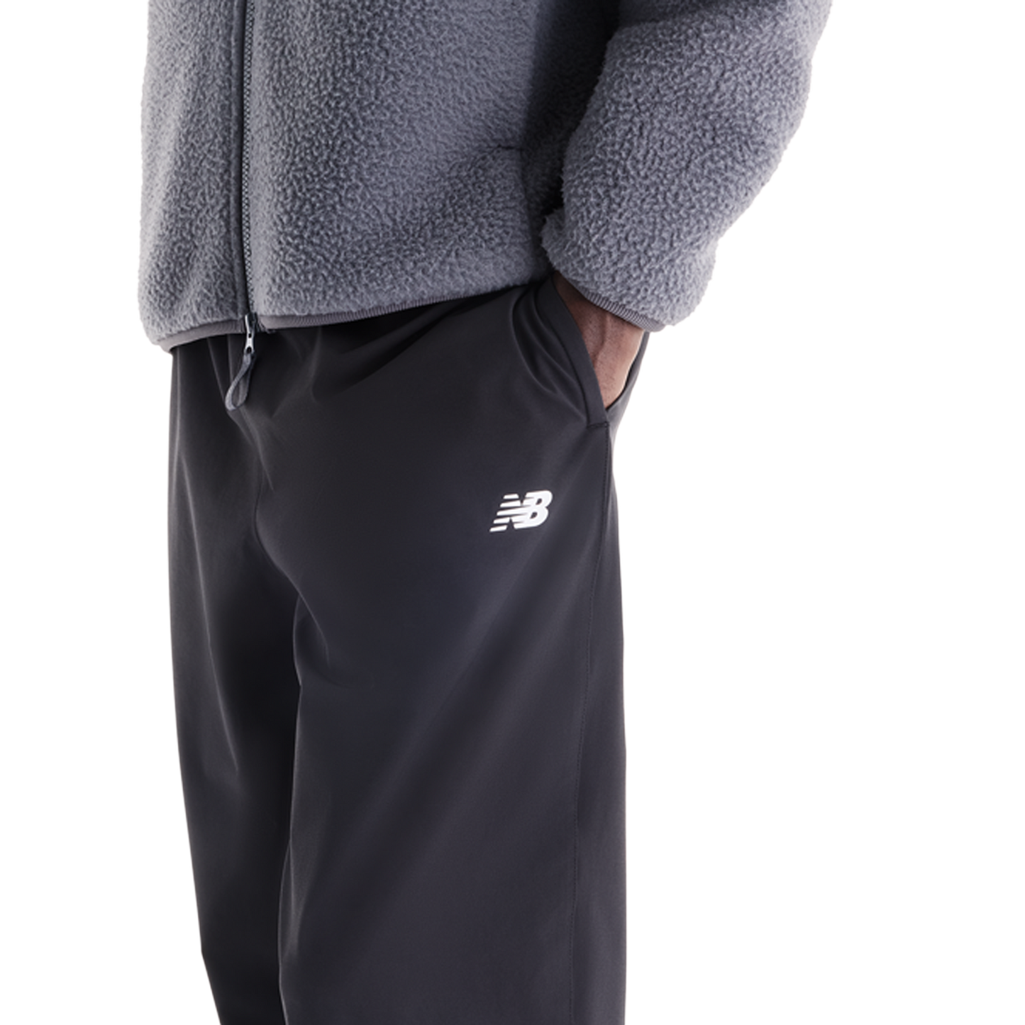 New Balance Stretch Woven Open Hem Pants - Men's - Black/Black