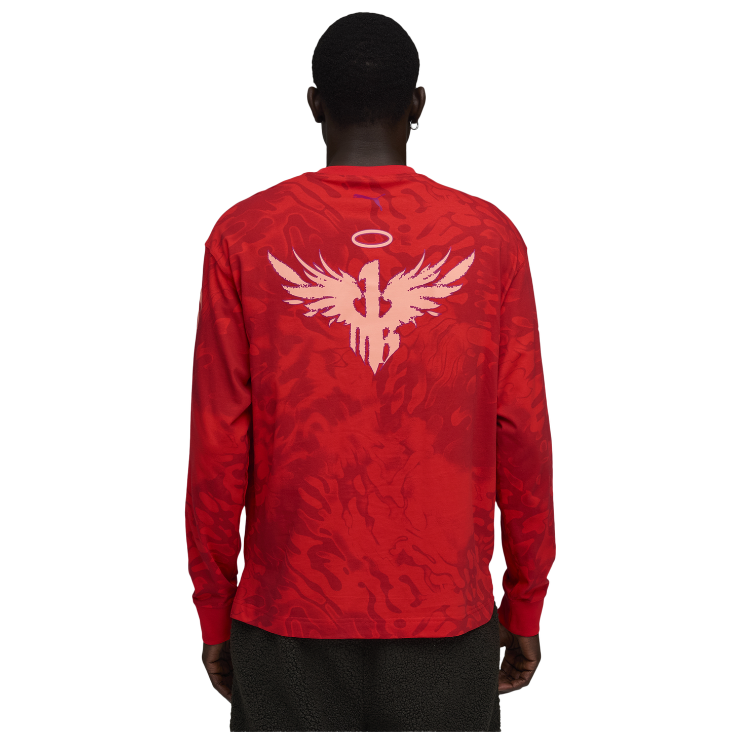 PUMA Lamelo Supernova Long Sleeve AOP Tee - Men's - Puma Red