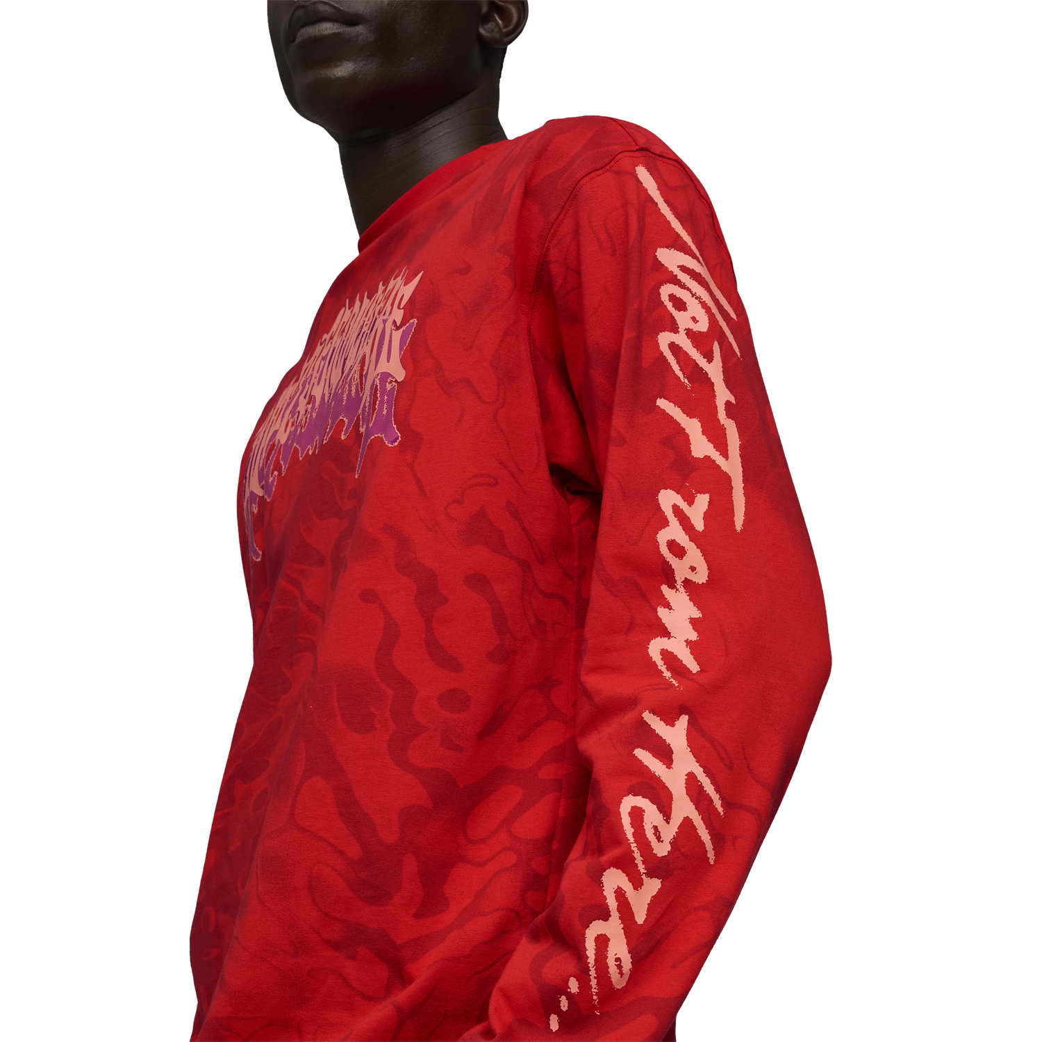 PUMA Lamelo Supernova Long Sleeve AOP Tee - Men's - Puma Red