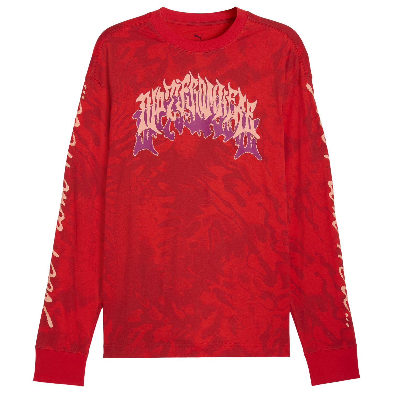 PUMA Lamelo Supernova Long Sleeve AOP Tee - Men's - Puma Red