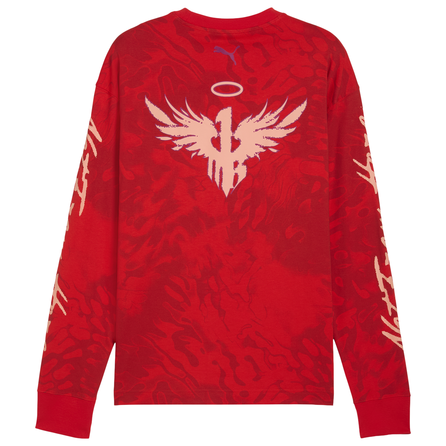 PUMA Lamelo Supernova Long Sleeve AOP Tee - Men's - Puma Red