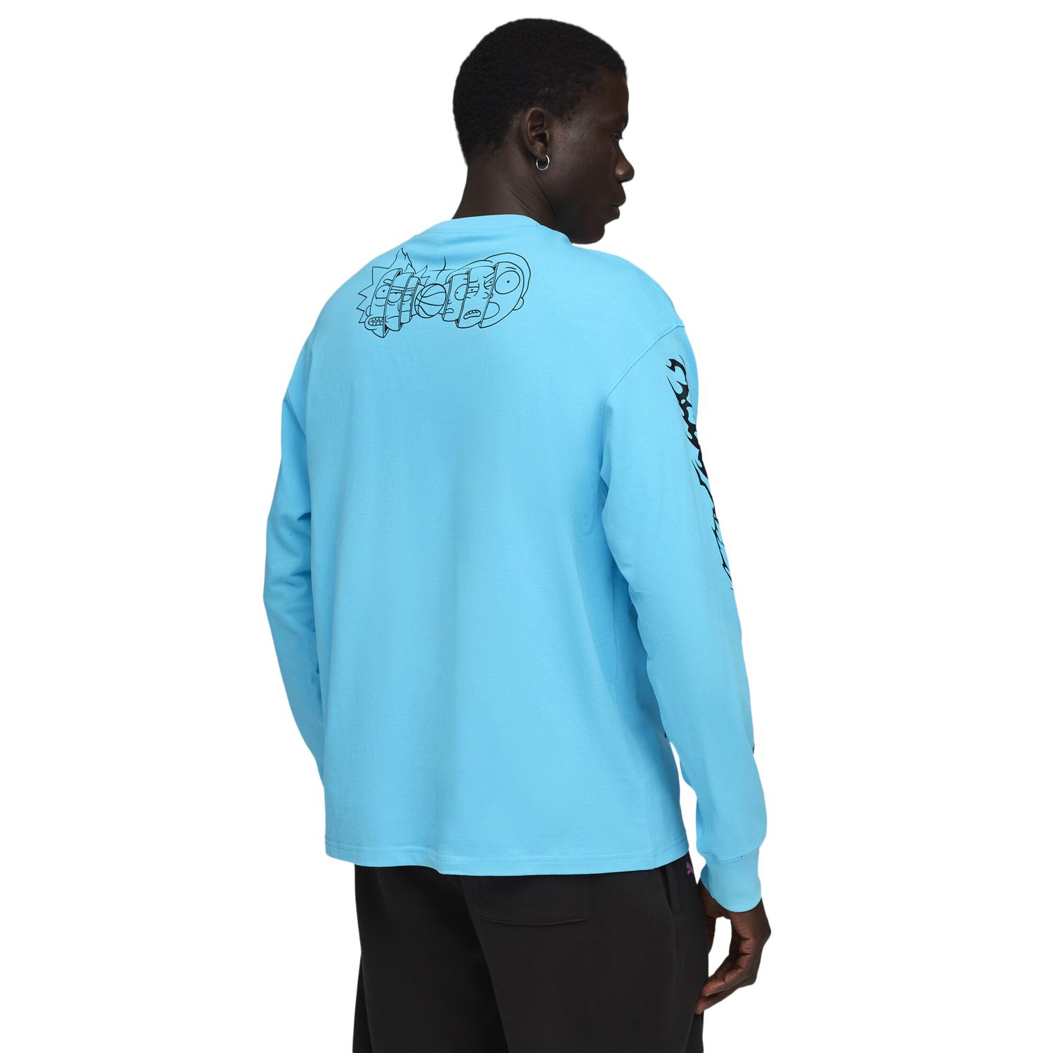 PUMA Hoops x Rick and Morty Long Sleeve T-Shirt - Men's - Teal/Black