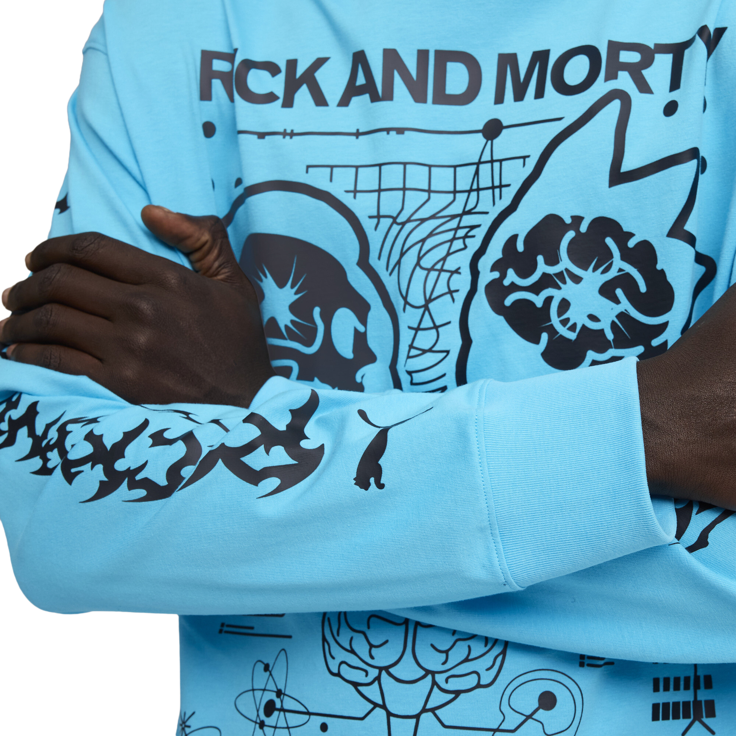 PUMA Hoops x Rick and Morty Long Sleeve T-Shirt - Men's - Teal/Black