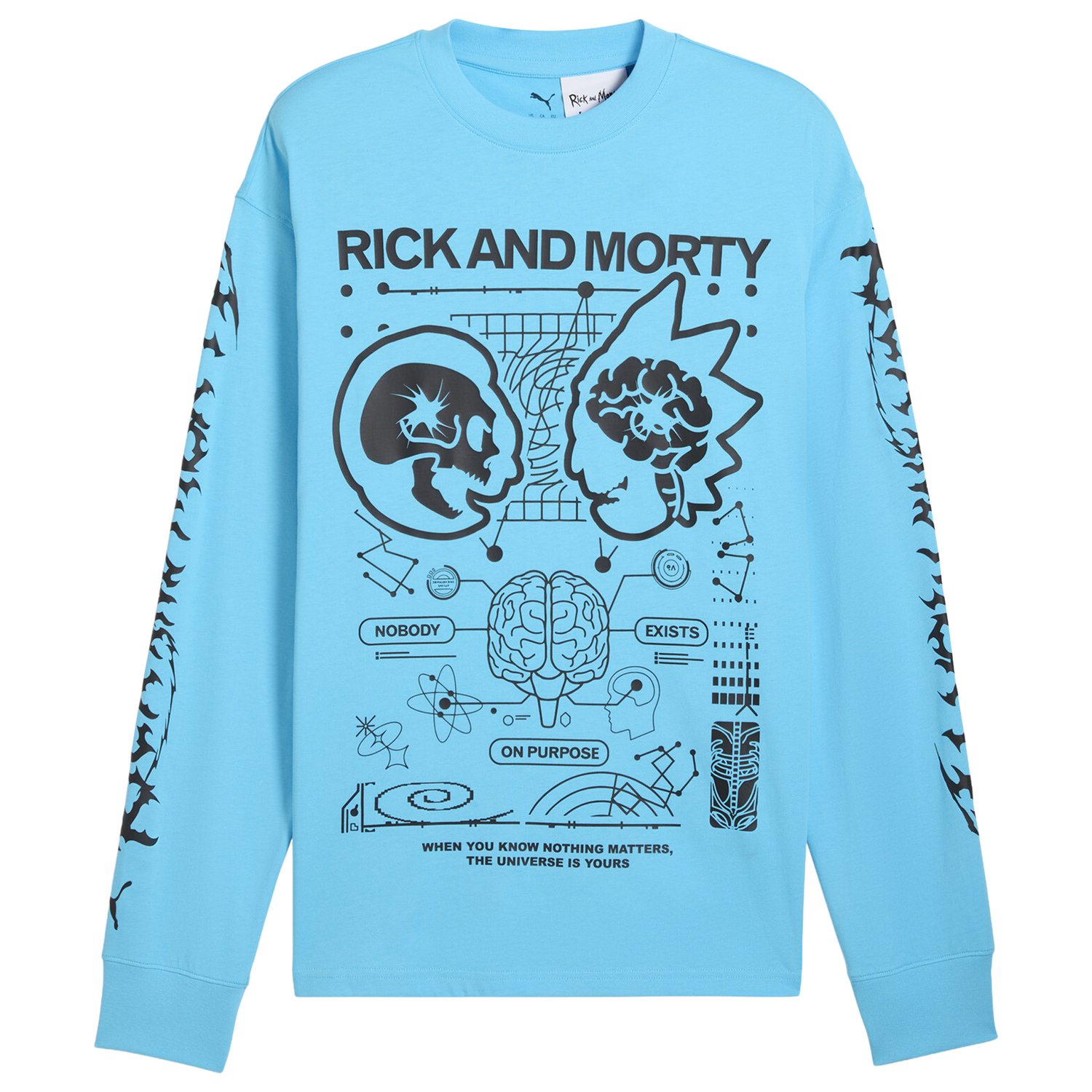 PUMA Hoops x Rick and Morty Long Sleeve T-Shirt - Men's - Teal/Black