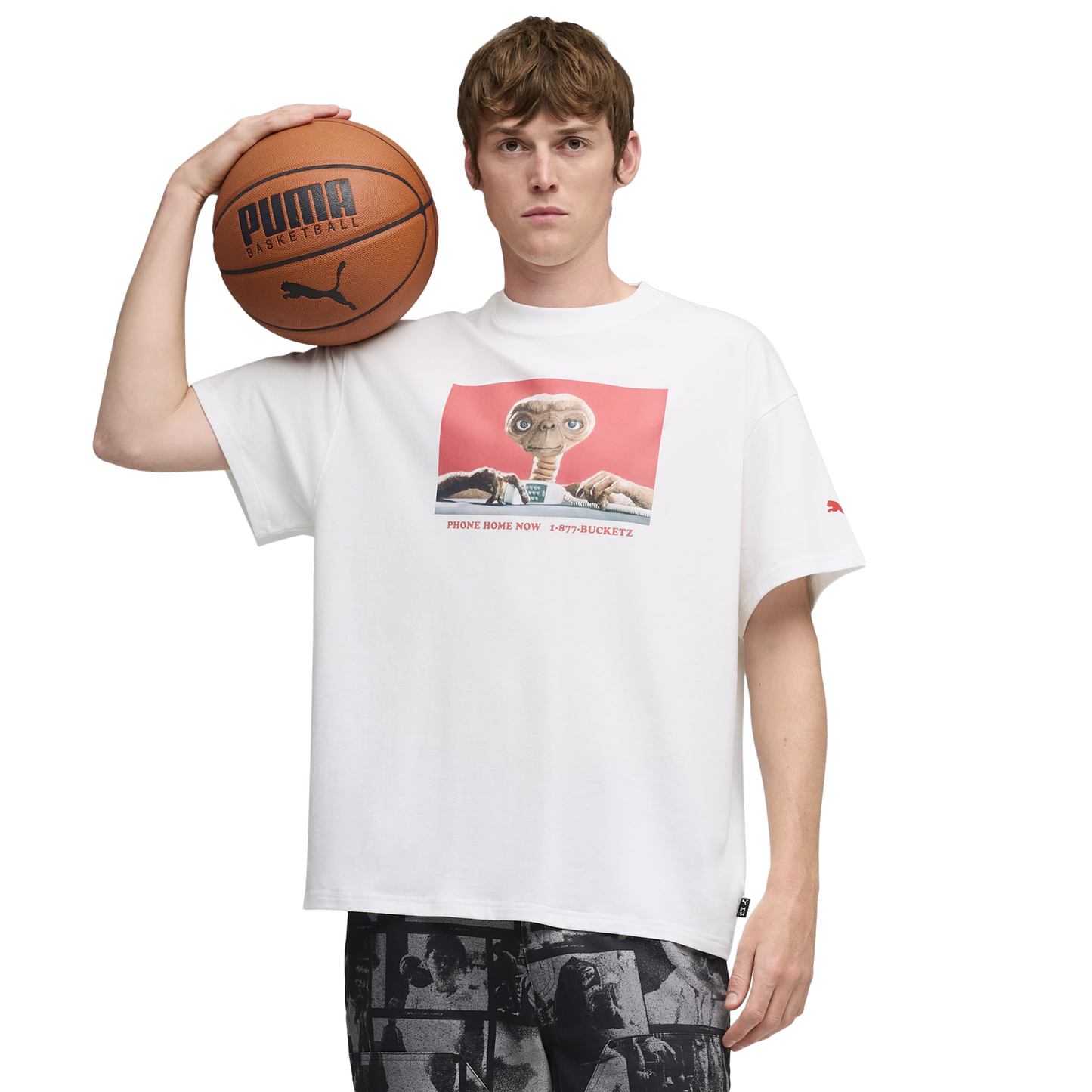PUMA Hoops X E.T. T-Shirt I - Men's - White/Red