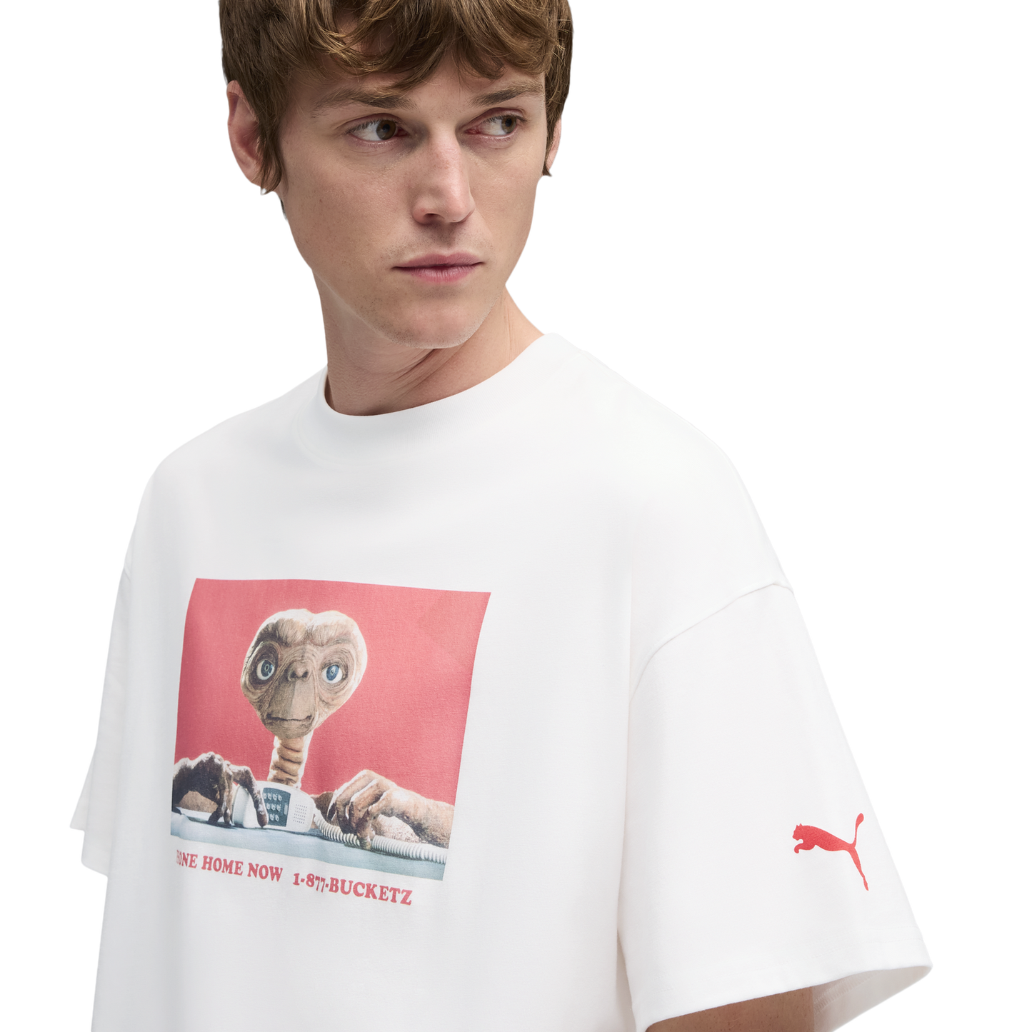 PUMA Hoops X E.T. T-Shirt I - Men's - White/Red