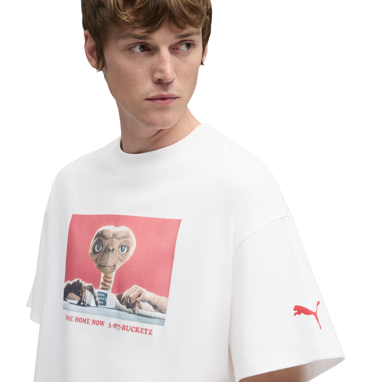 PUMA Hoops X E.T. T-Shirt I - Men's - White/Red