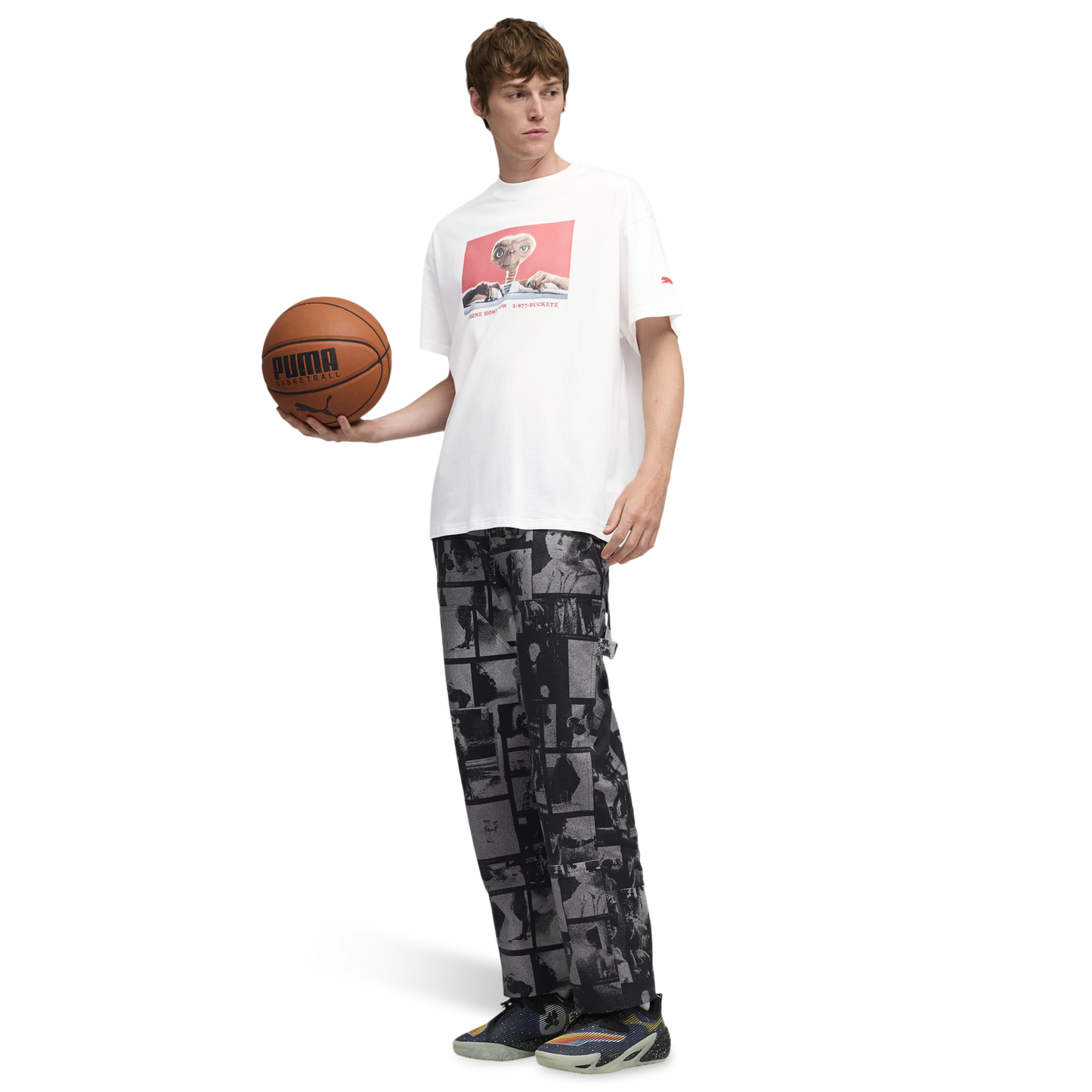 PUMA Hoops X E.T. T-Shirt I - Men's - White/Red