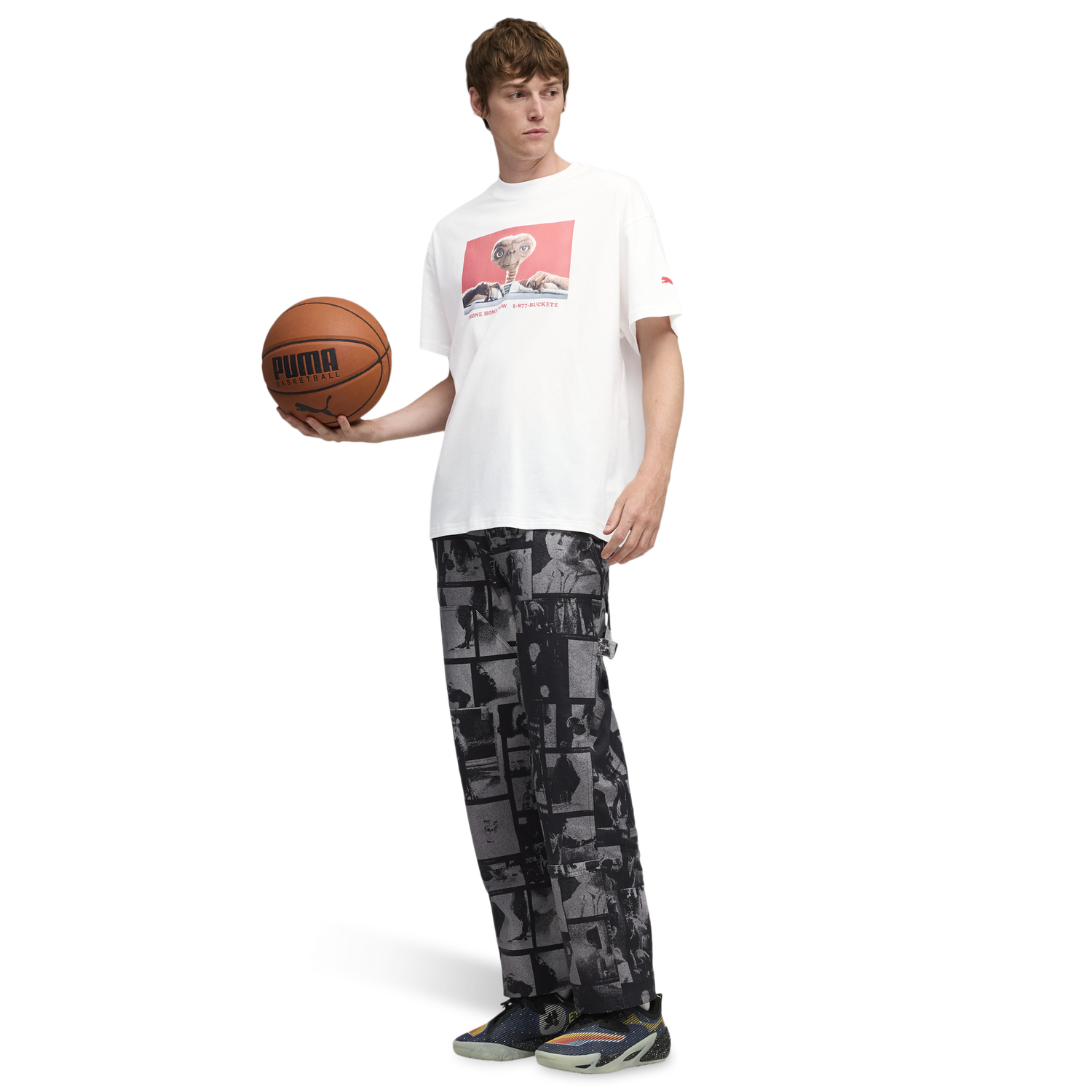 PUMA Hoops X E.T. T-Shirt I - Men's - White/Red