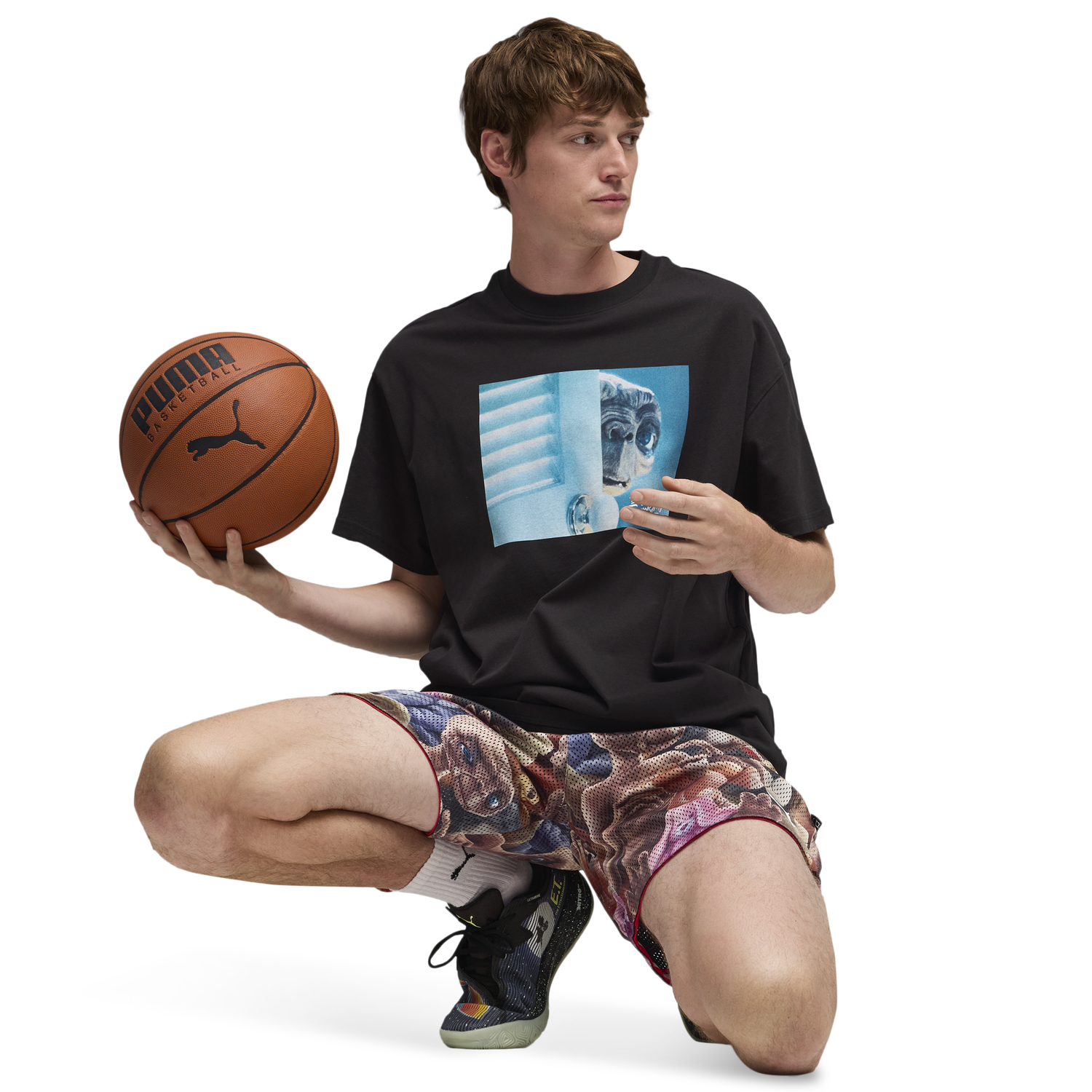 PUMA Hoops X E.T. T-Shirt II - Men's - Black/Blue