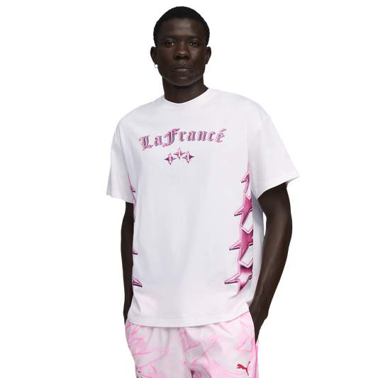 PUMA Lafrance Pink Heem T-Shirt - Men's - Puma White
