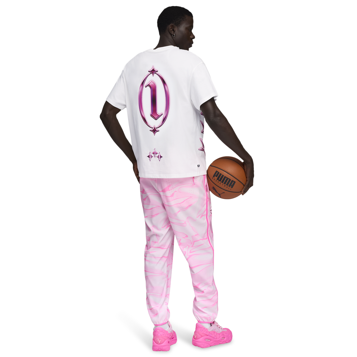 PUMA Lafrance Pink Heem T-Shirt - Men's - Puma White