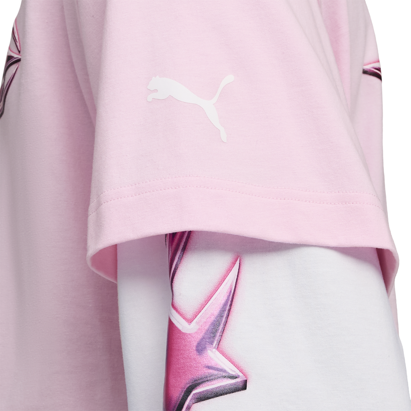 PUMA Lafrance Pink Heem Long Sleeve Tee - Men's - Puma White/Pale Pink
