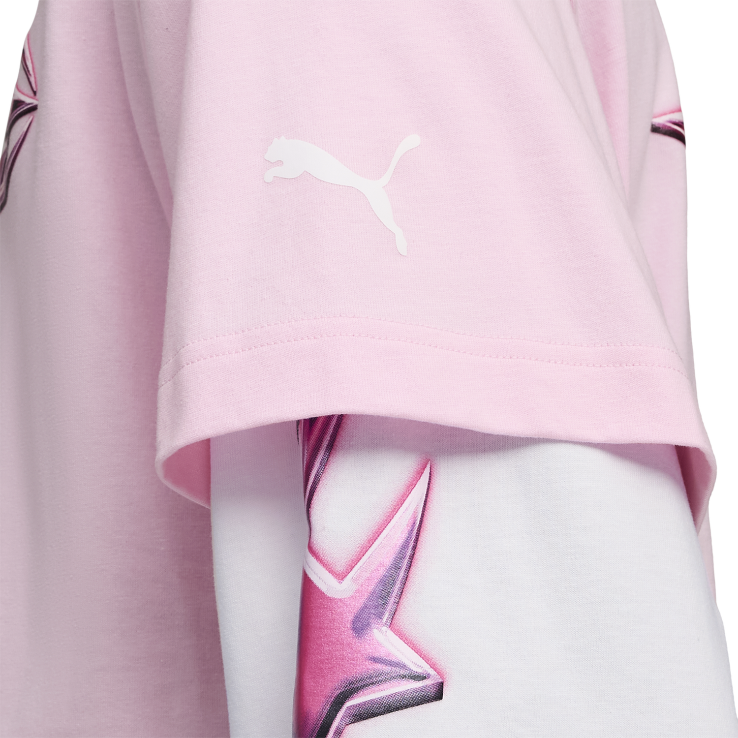 PUMA Lafrance Pink Heem Long Sleeve Tee - Men's - Puma White/Pale Pink