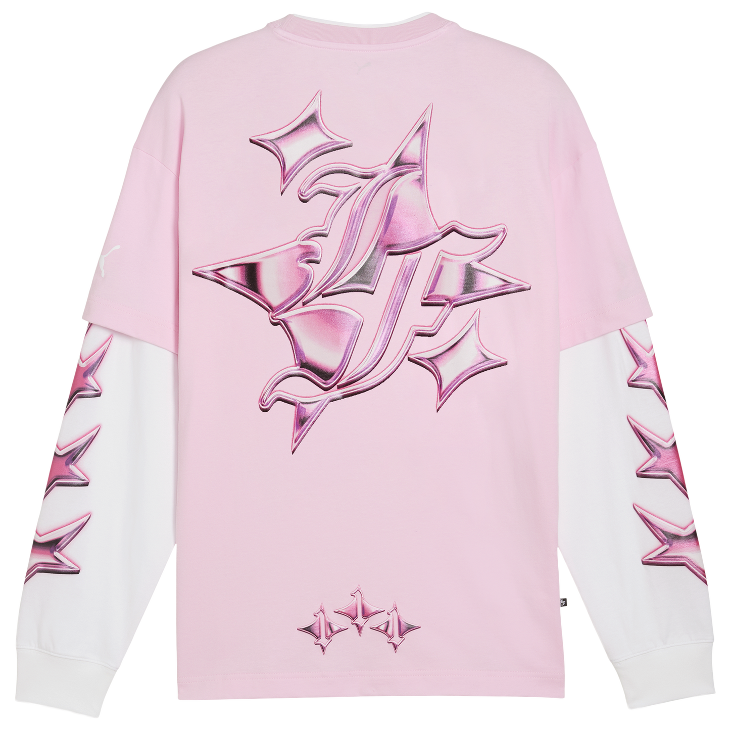PUMA Lafrance Pink Heem Long Sleeve Tee - Men's - Puma White/Pale Pink