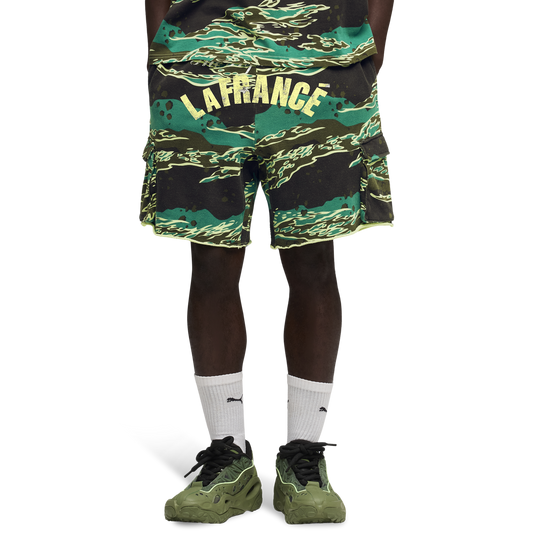 PUMA LaFrance Supply Terry Shorts - Men's - Green Terrain Aop/White