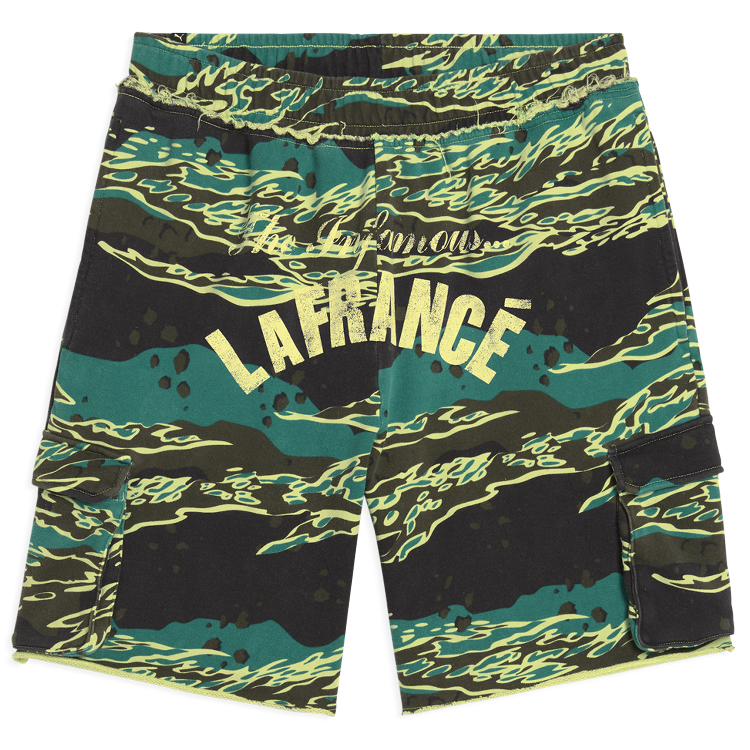 PUMA LaFrance Supply Terry Shorts - Men's - Green Terrain Aop/White
