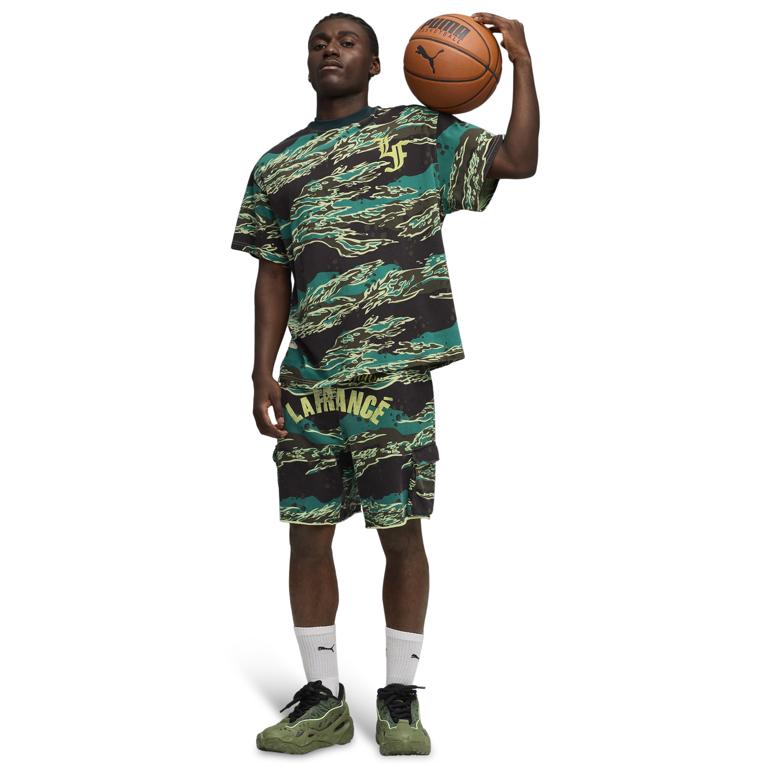 PUMA LaFrance Supply AOP T-Shirt - Men's - Green Terrain Aop/Brown
