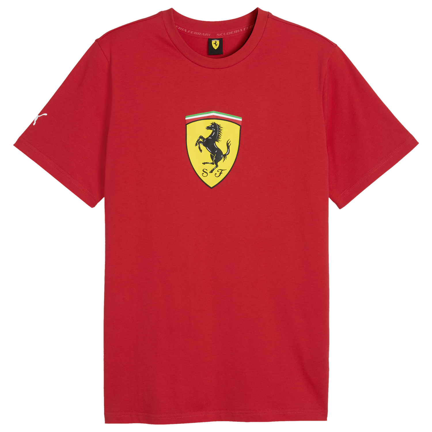 PUMA Ferrari Colored Shield Tee - Men's - Rosso Corsa