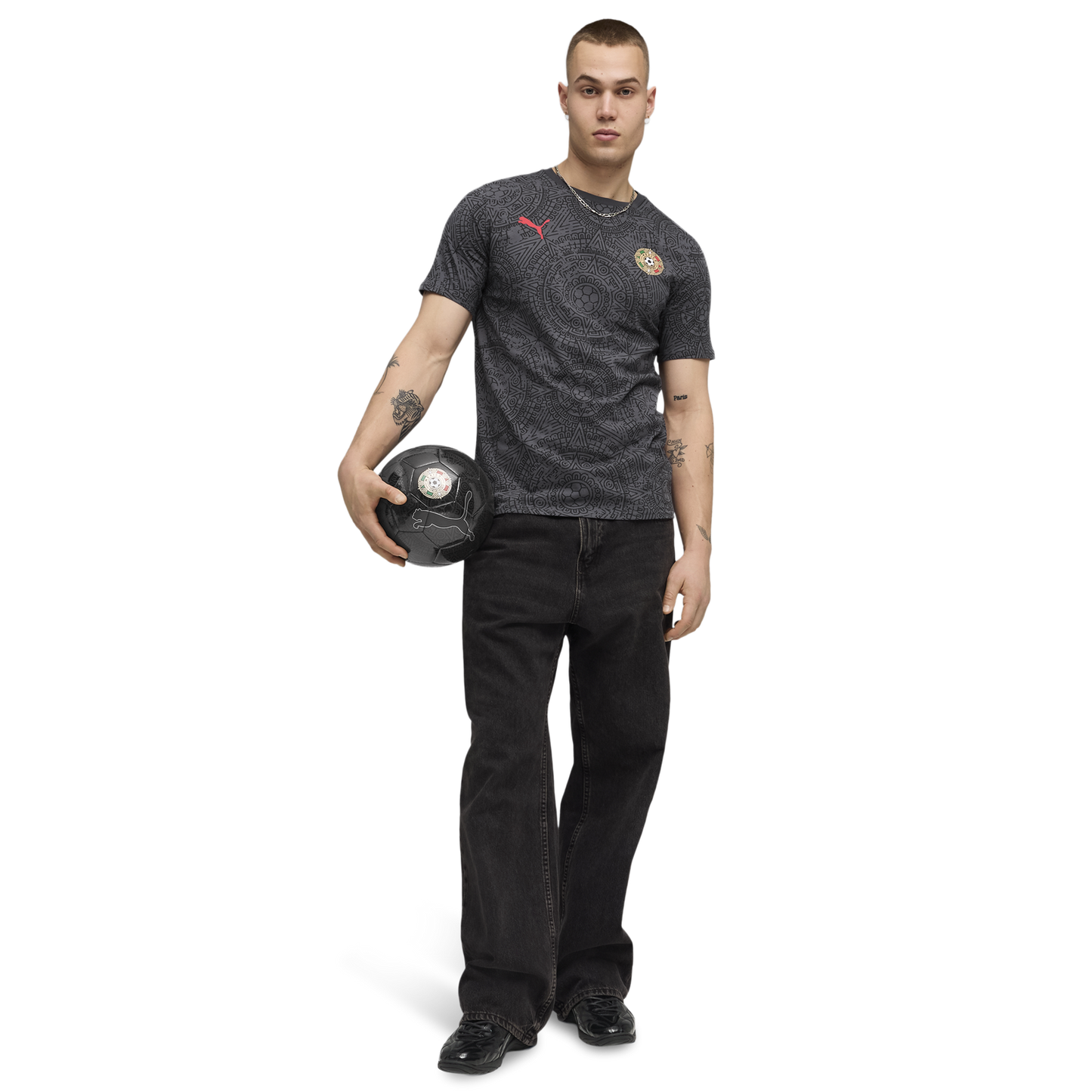 PUMA Fanpack Mexico Graphic Tee - Men's - Black/Red