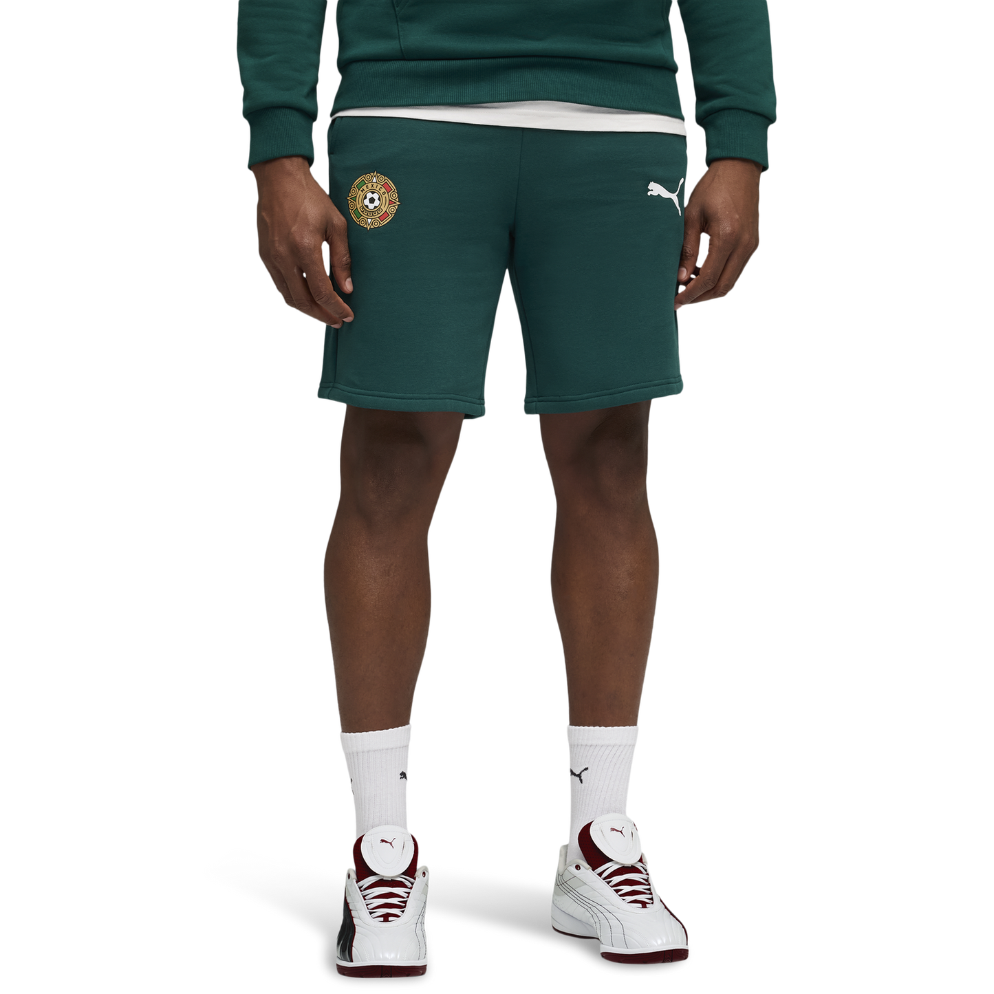 PUMA Fanpack Mexico Sweat Shorts - Men's - Varsity Green/White