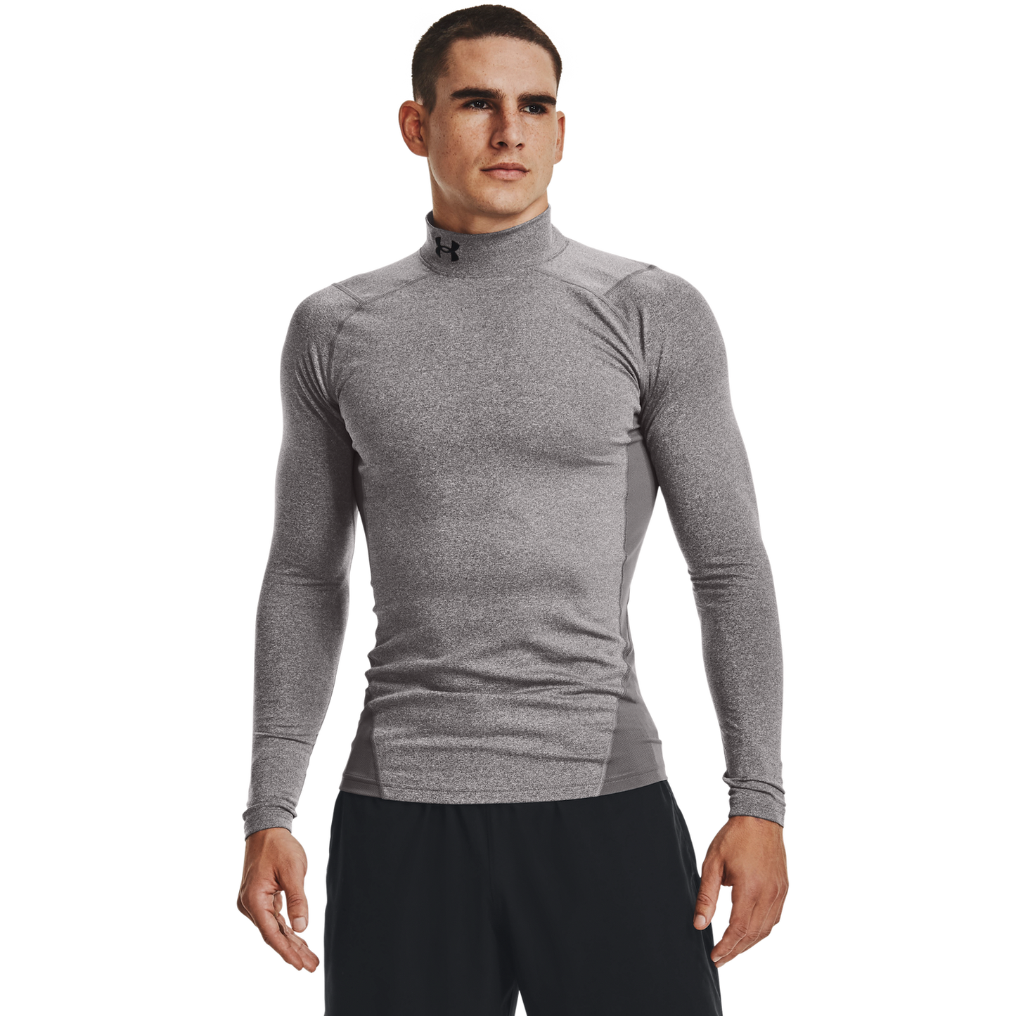 Under Armour CG Armour Comp Mock - Men's - Black/Charcoal Lt Heather