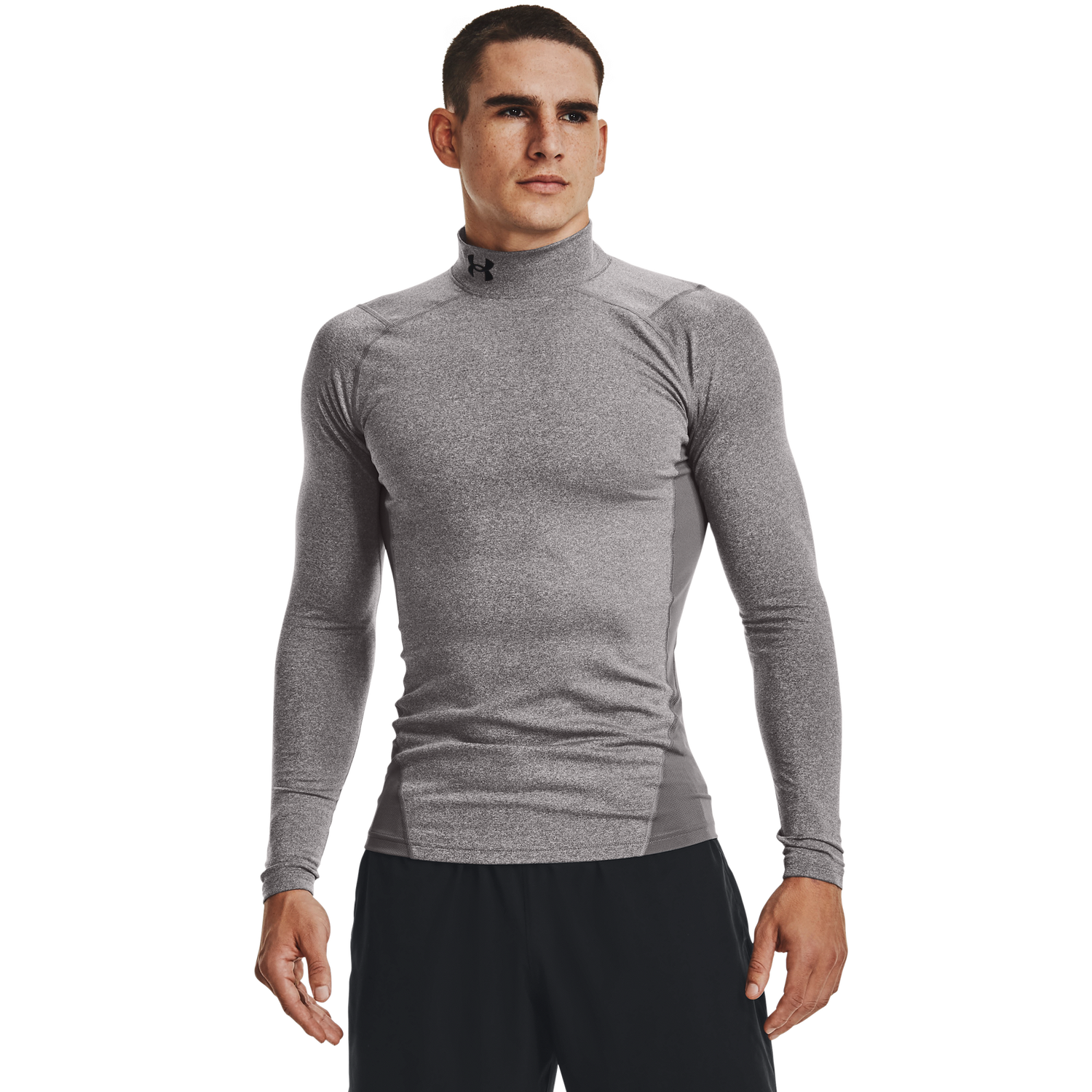 Under Armour CG Armour Comp Mock - Men's - Black/Charcoal Lt Heather