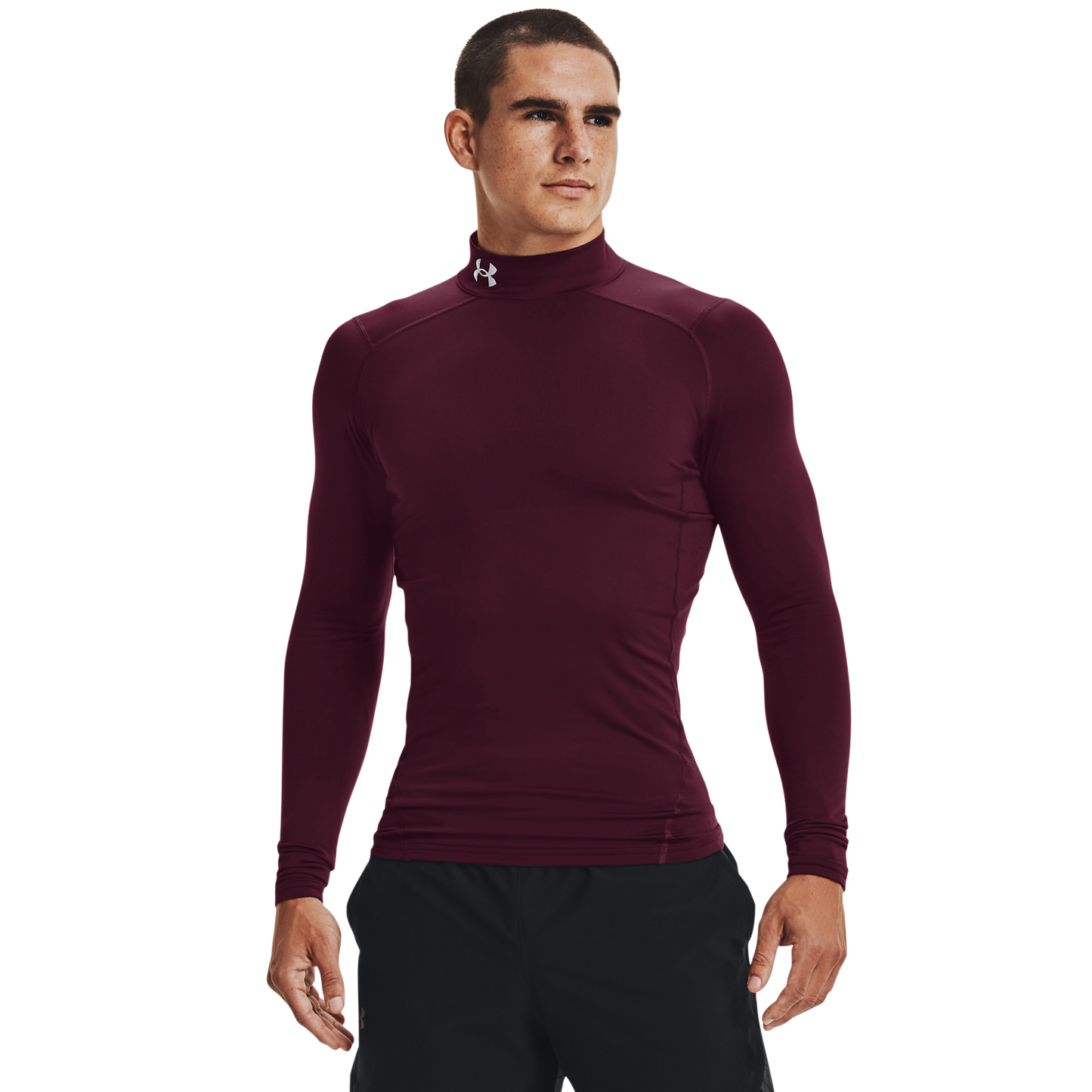 Under Armour CG Armour Comp Mock - Men's - White/Maroon