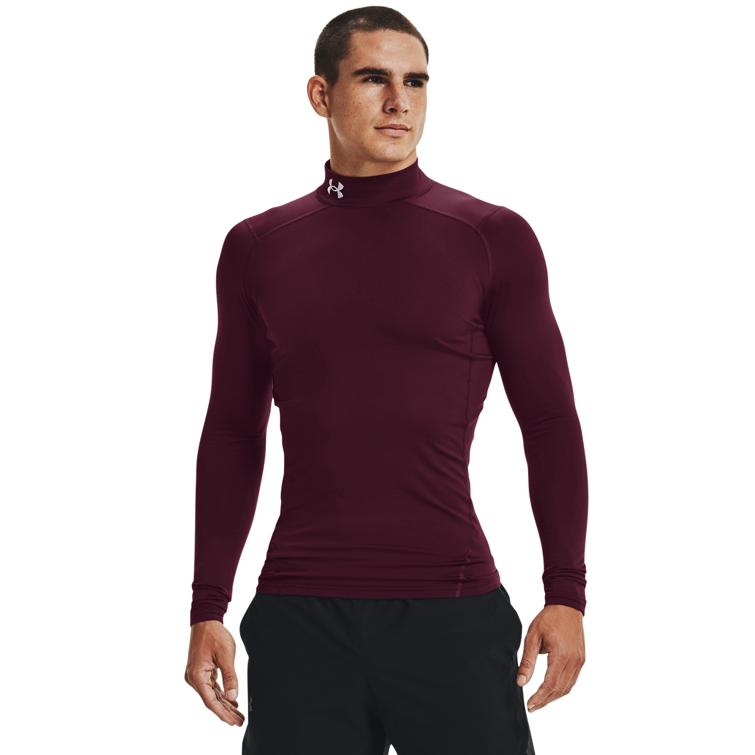 Under Armour CG Armour Comp Mock - Men's - White/Maroon