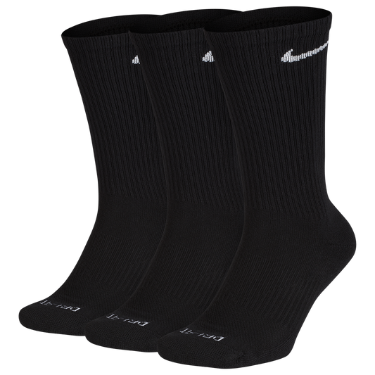 Nike 3 Pack Dri-FIT Plus Crew Socks - Men's - Black/White