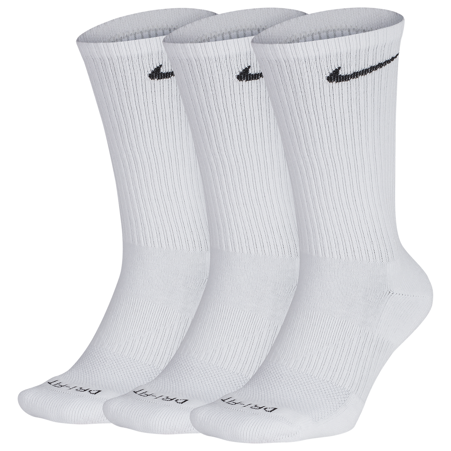 Nike 3 Pack Dri-FIT Plus Crew Socks - Men's - Black/White (6888100)