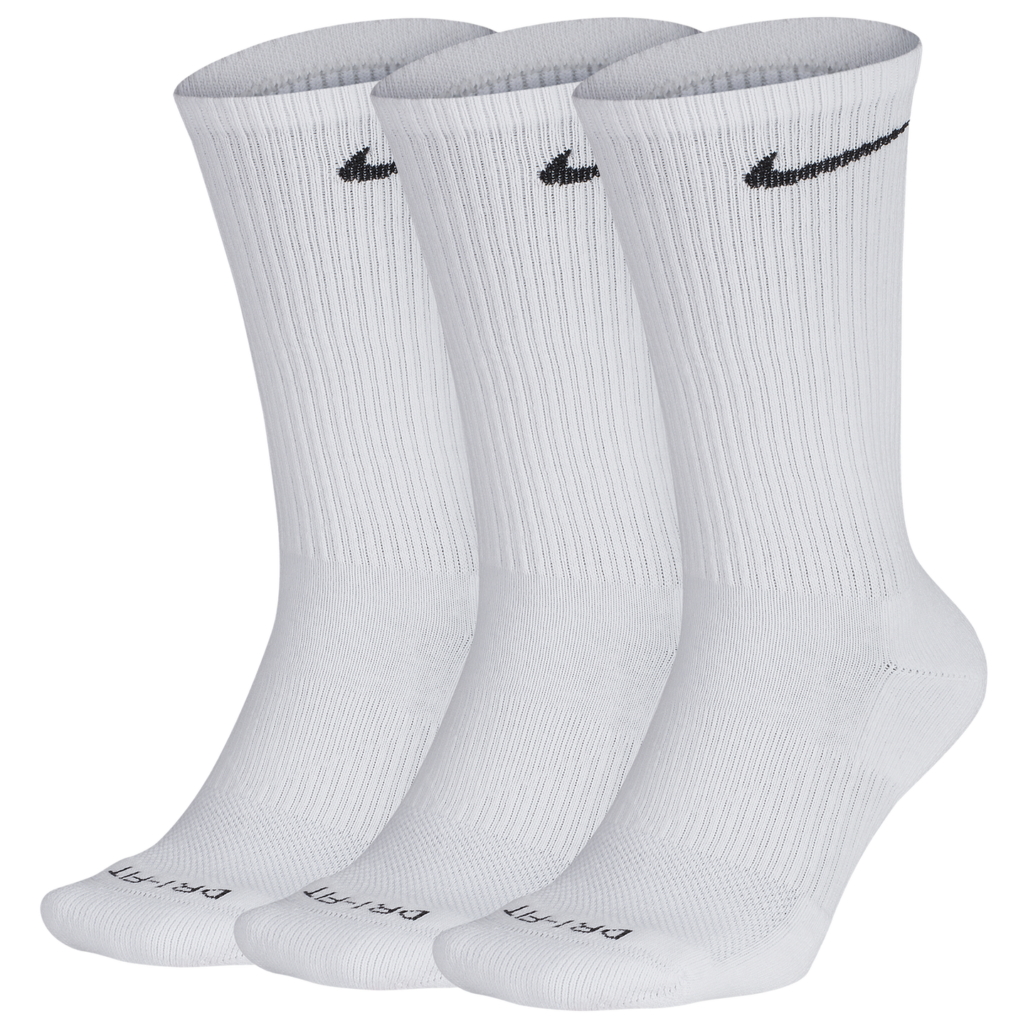 Nike 3 Pack Dri-FIT Plus Crew Socks - Men's - Black/White (6888100)