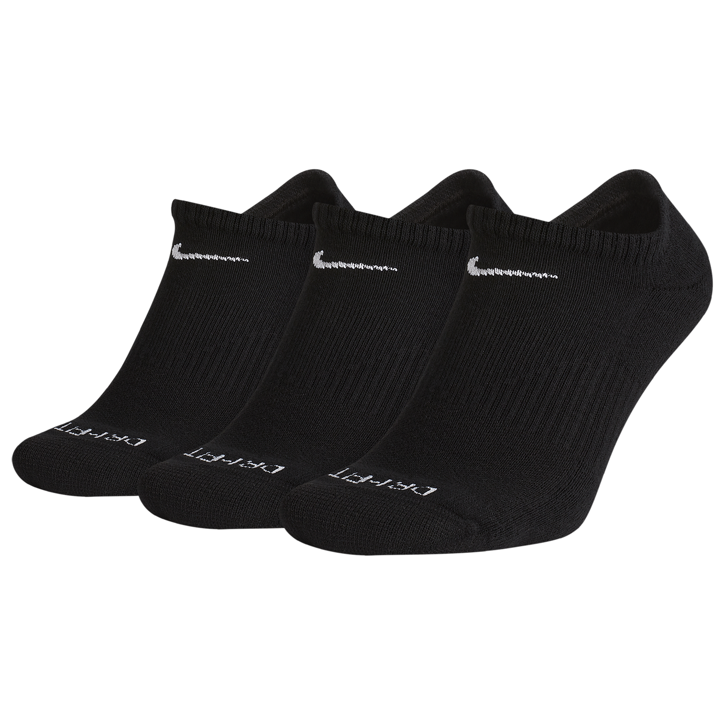 Nike 3 Pack Dri-FIT Plus No Show Socks - Men's - White/Black