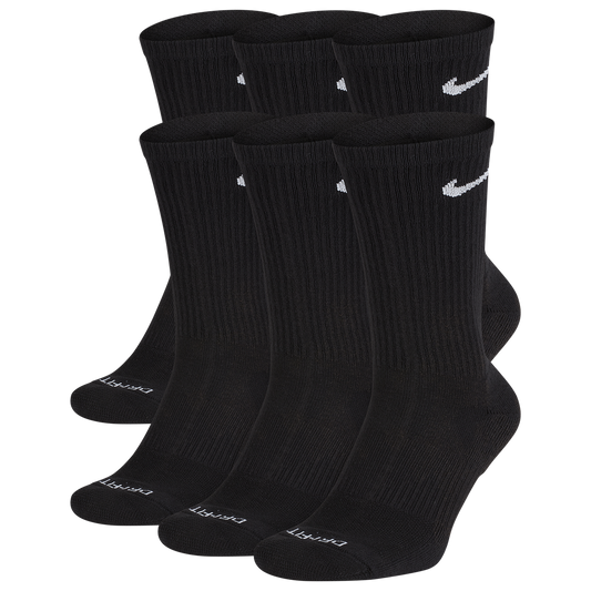 Nike 6 Pack Everyday Plus Cushioned Socks - Men's - Black/White